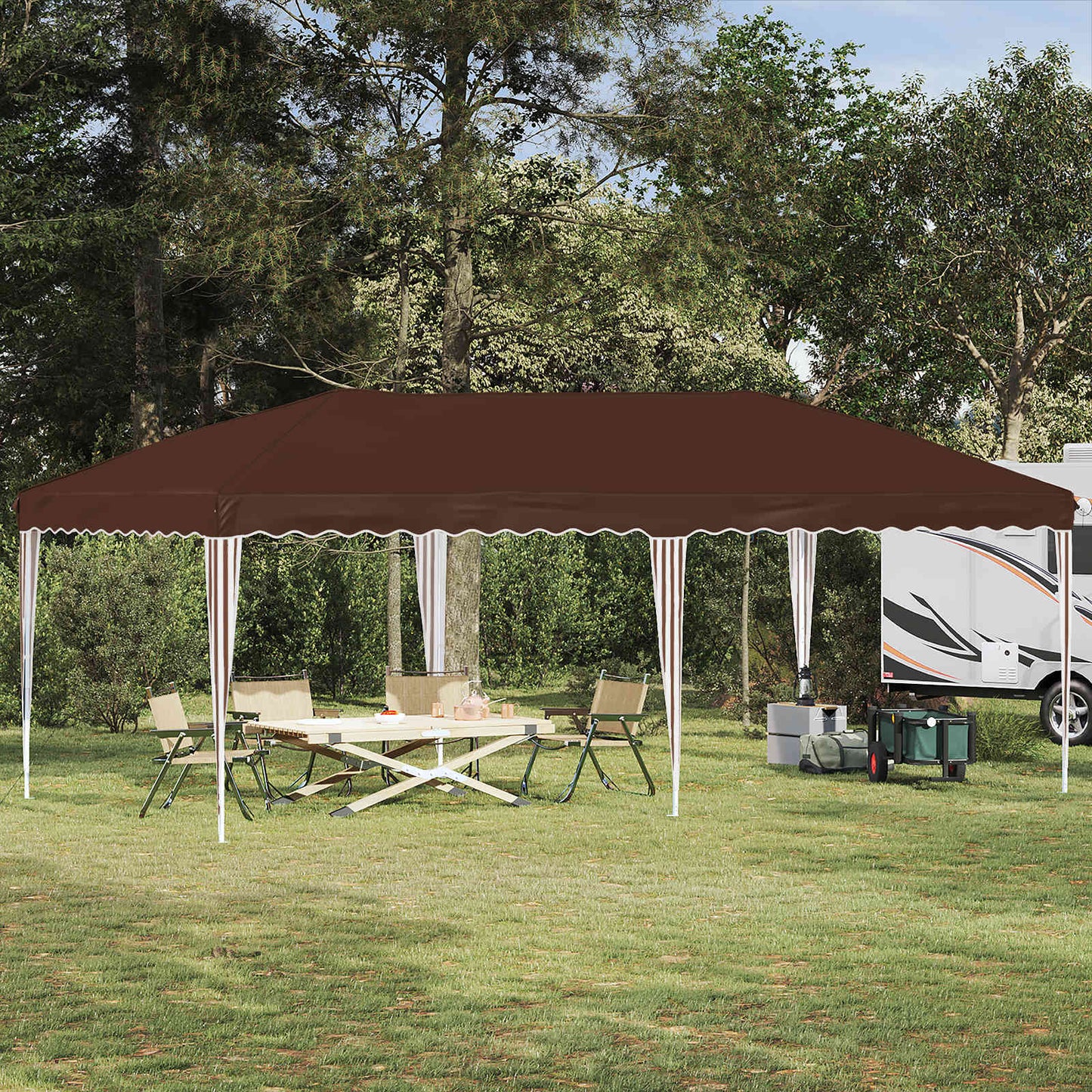 Tenda per feste a pop-up 575 x 290 x 245 cm Marrone | homemem39