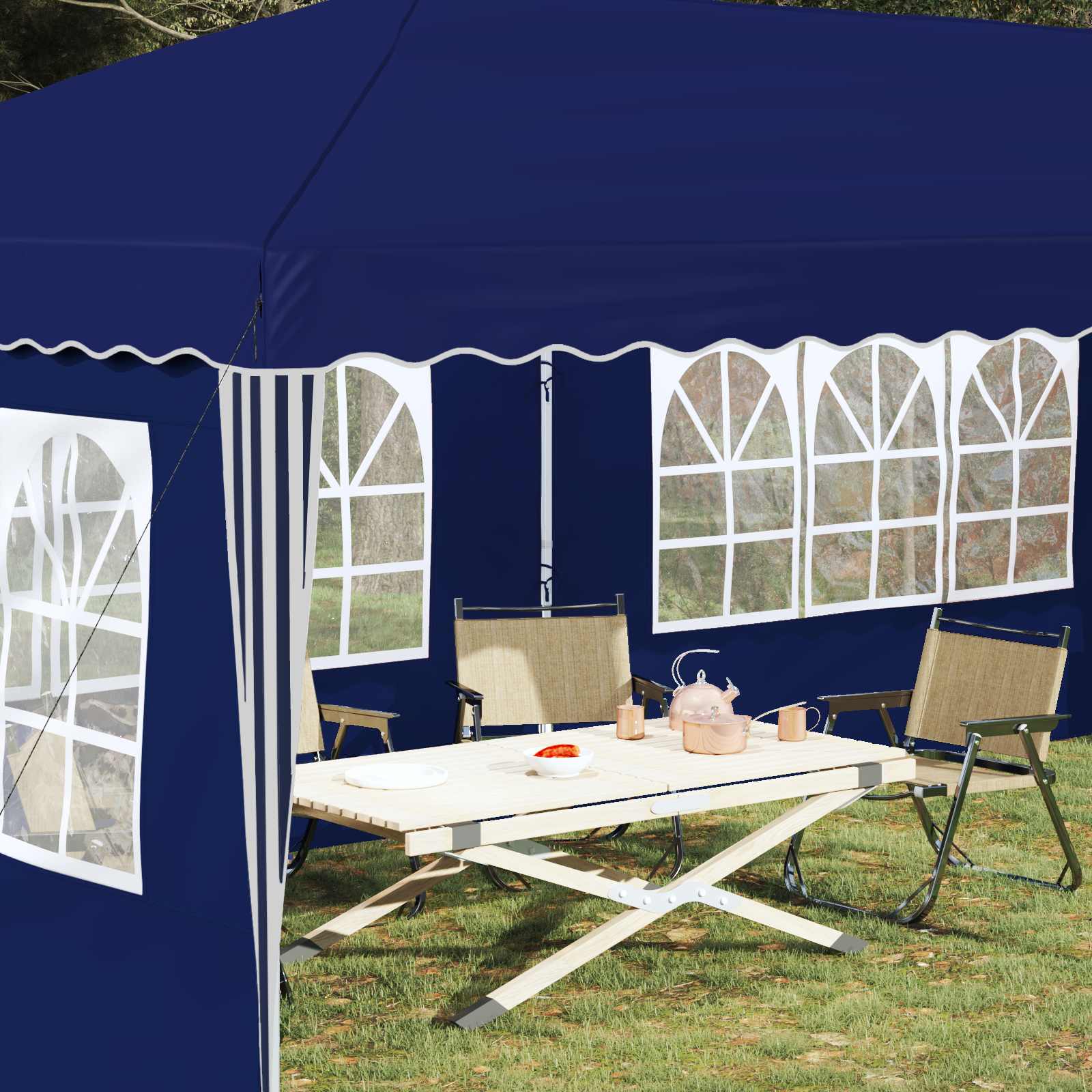 Tenda per feste a pop-up 575 x 289 x 245 cm Blu | homemem39