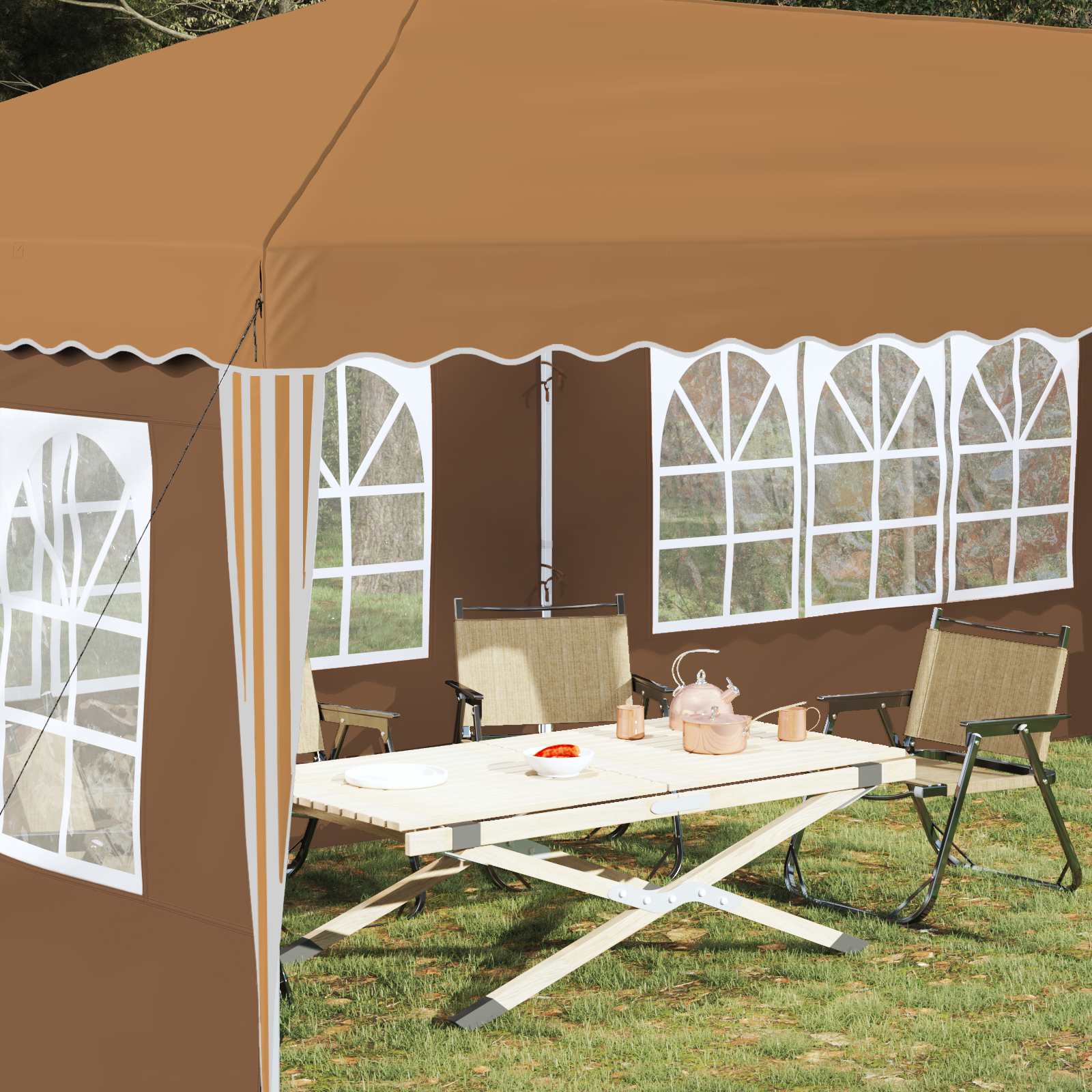 Tenda per feste a pop-up 575 x 289 x 245 cm Beige | homemem39