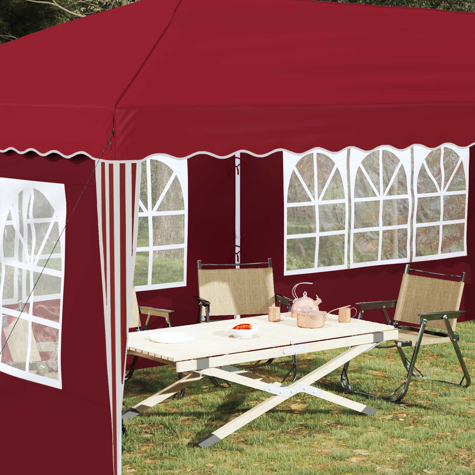 Tenda per feste a pop-up 575 x 289 x 245 cm Borgogna | homemem39