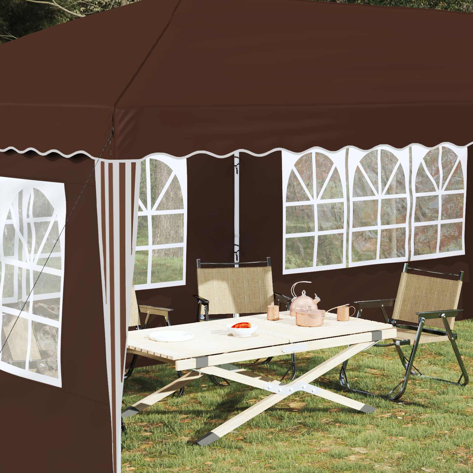 Tenda per feste a pop-up 575 x 289 x 245 cm Marrone | homemem39