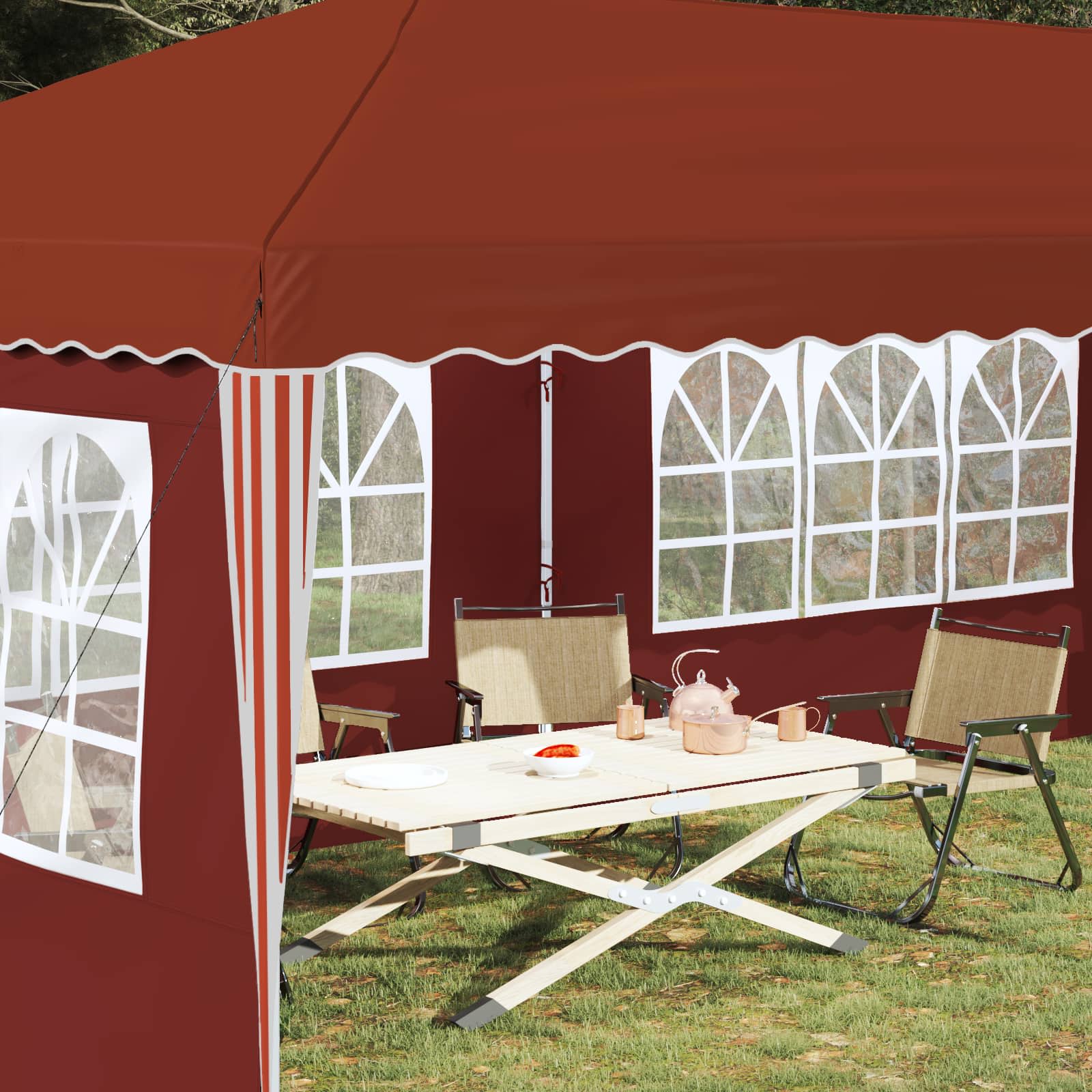 Tenda per feste a pop-up 575 x 289 x 245 cm Terracotta | homemem39