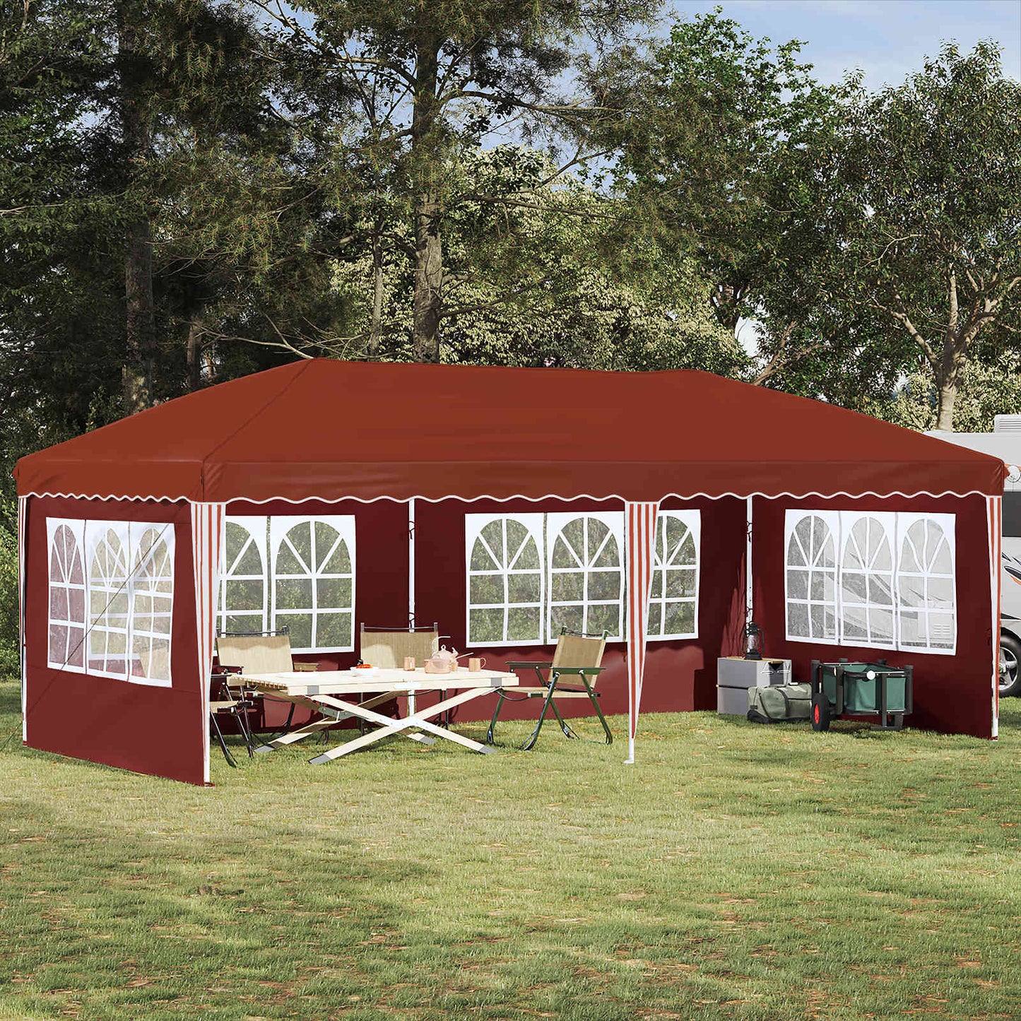 Tenda per feste a pop-up 575 x 289 x 245 cm Terracotta | homemem39