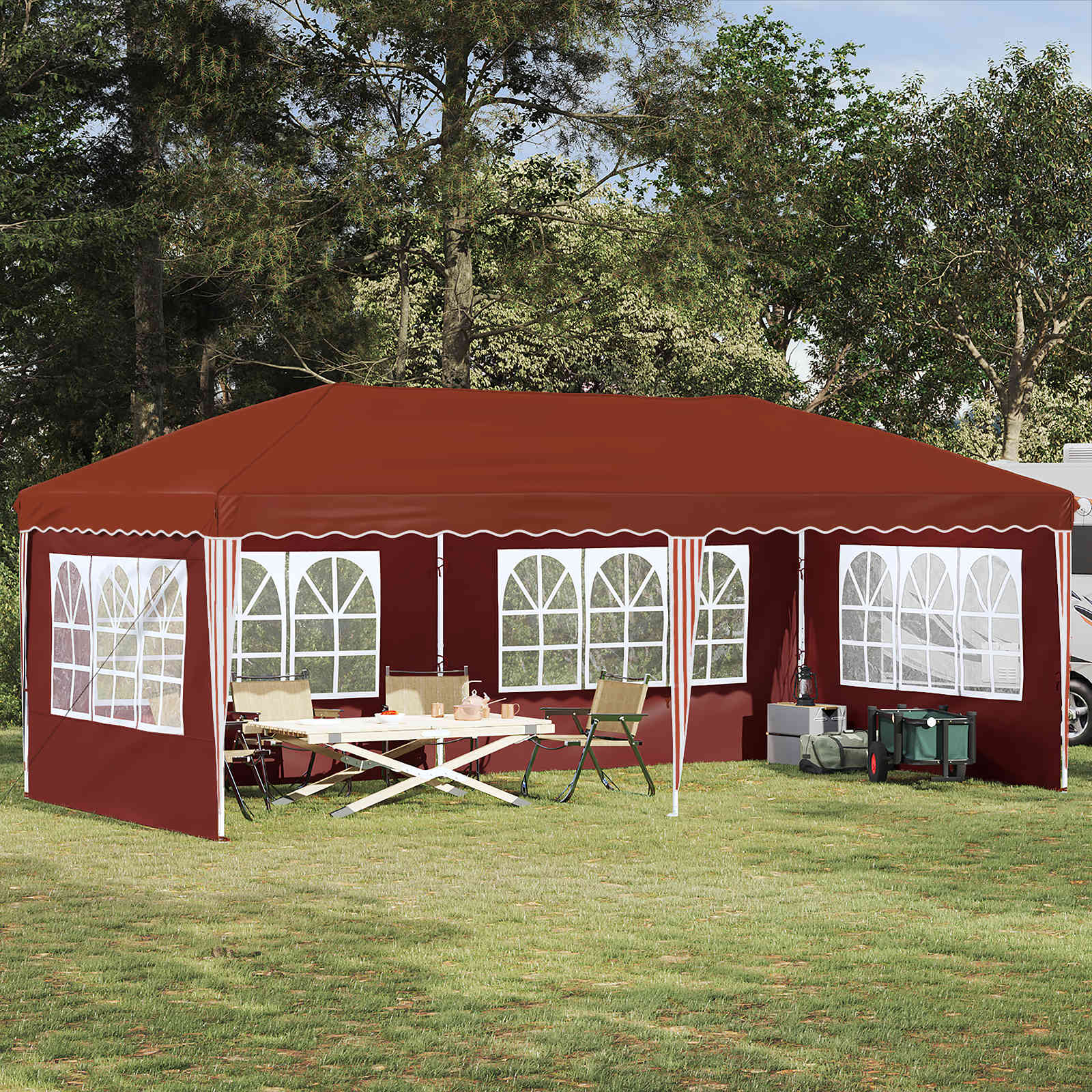 Tenda per feste a pop-up 575 x 289 x 245 cm Terracotta | homemem39