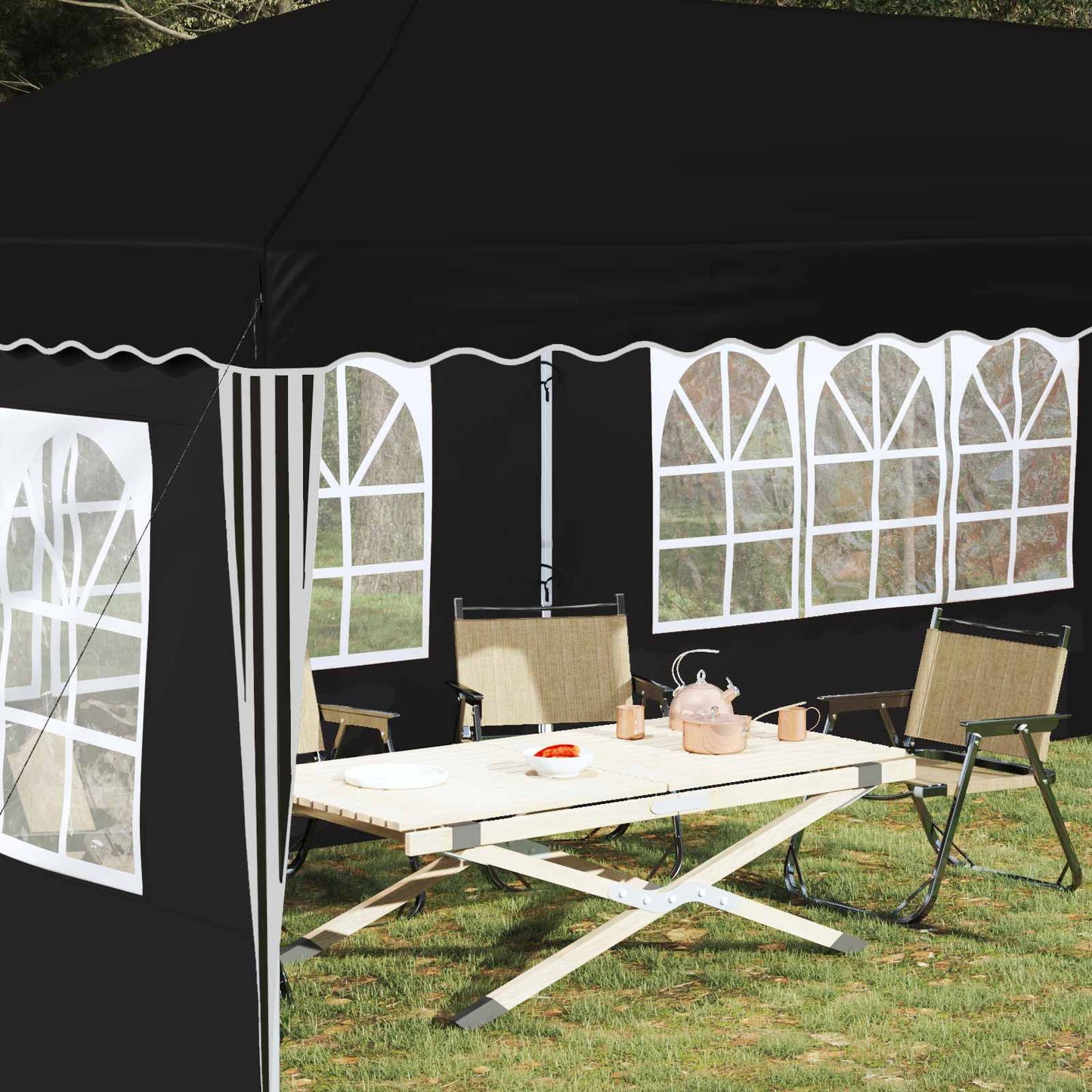Tenda per feste a pop-up 575 x 289 x 245 cm Nero | homemem39