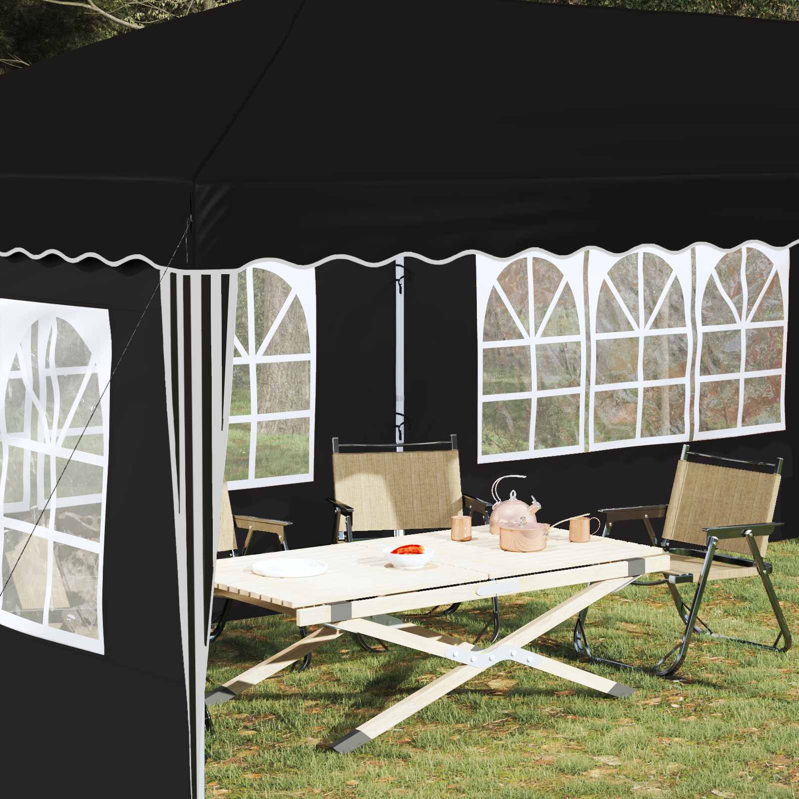 Tenda per feste a pop-up 575 x 289 x 245 cm Nero | homemem39