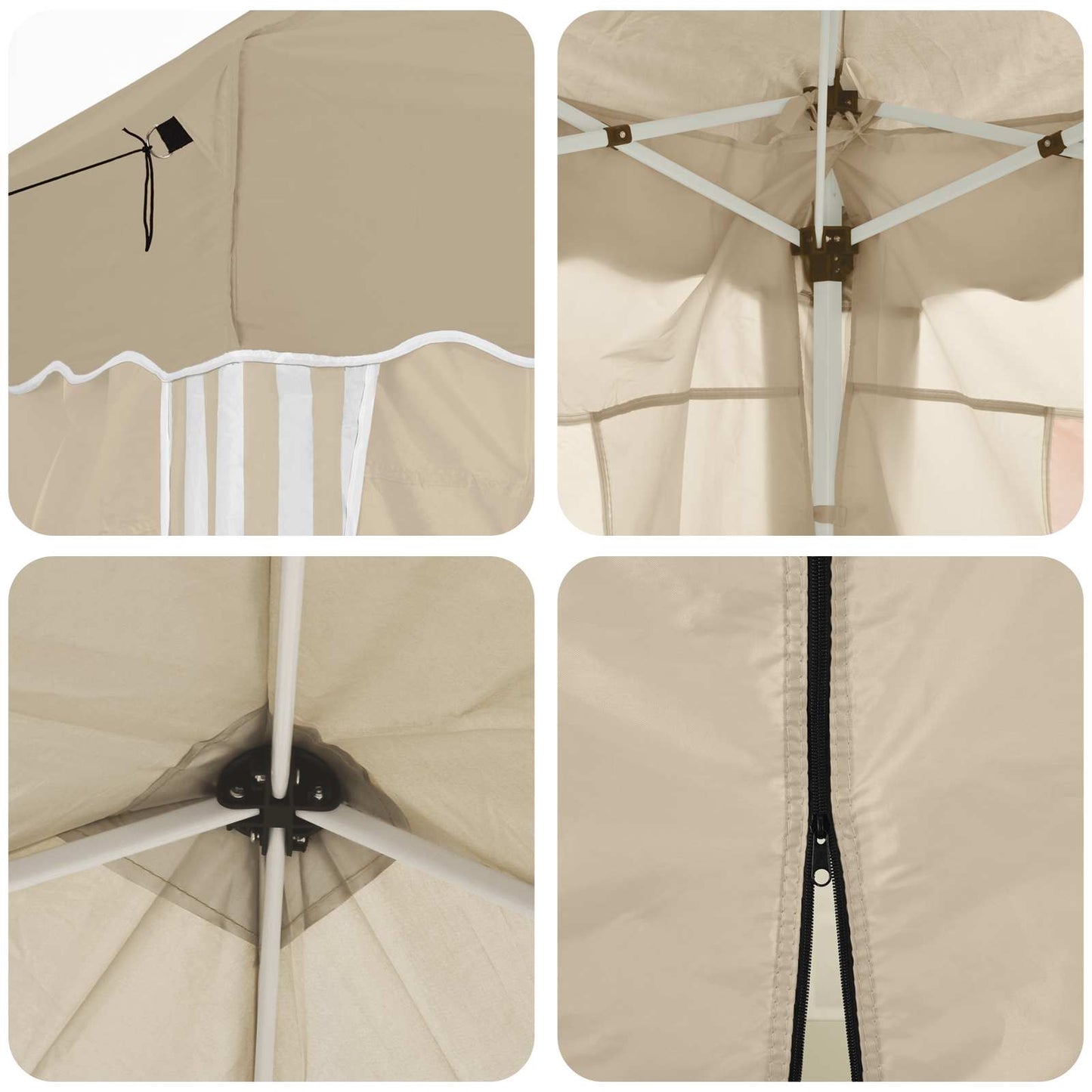 Tenda per feste a pop-up 575 x 288 x 245 cm Crema