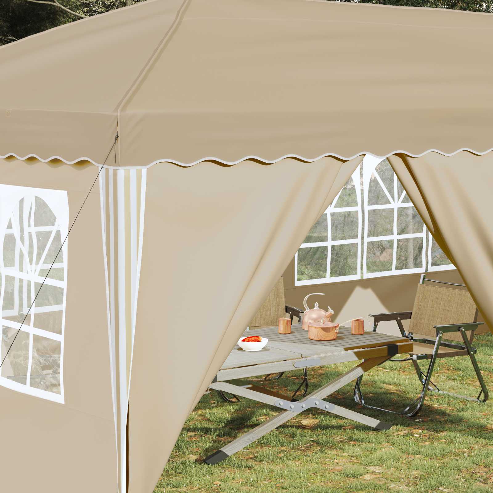 Tenda per feste a pop-up 575 x 288 x 245 cm Crema | homemem39