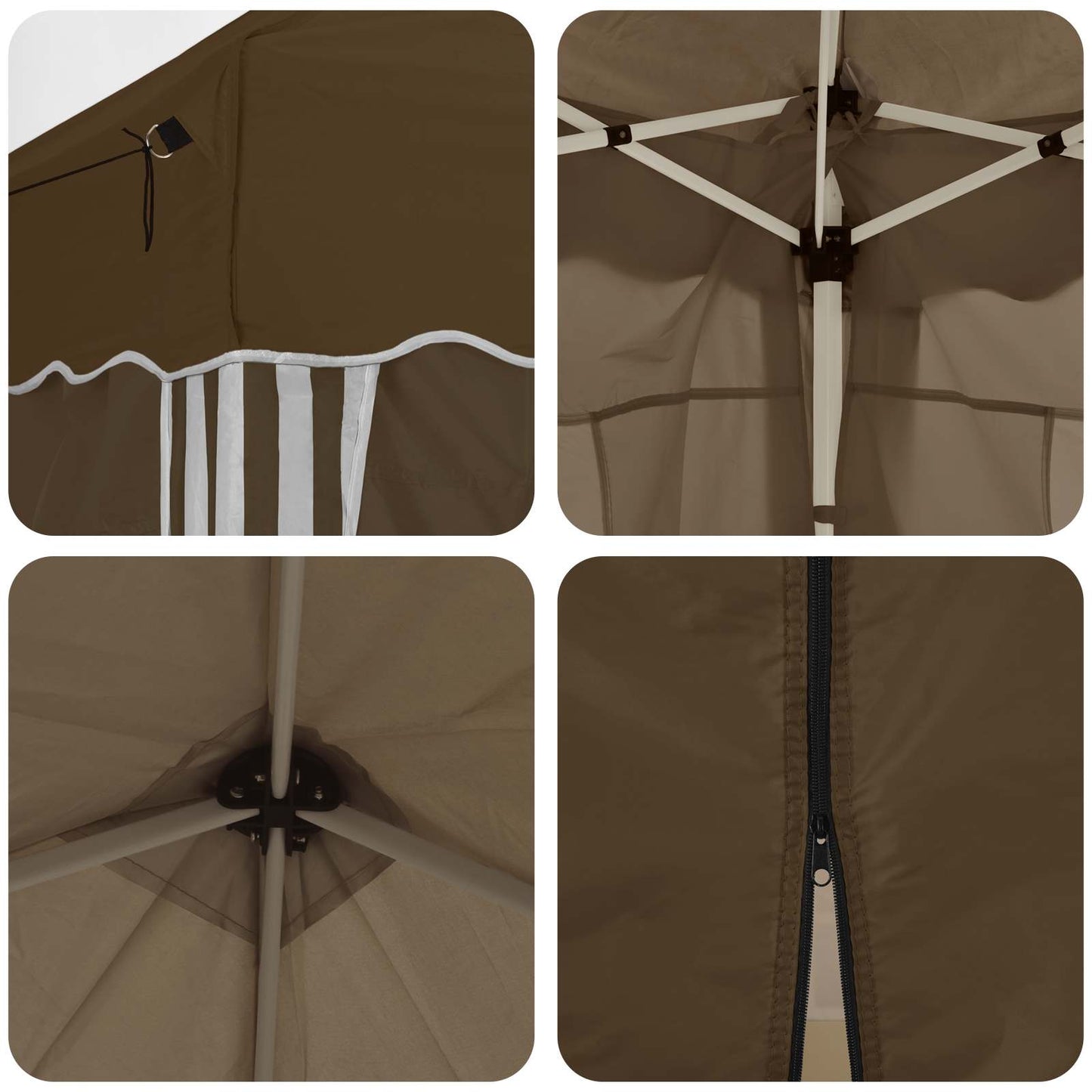 Tenda per feste a pop-up 575 x 288 x 245 cm Tortora