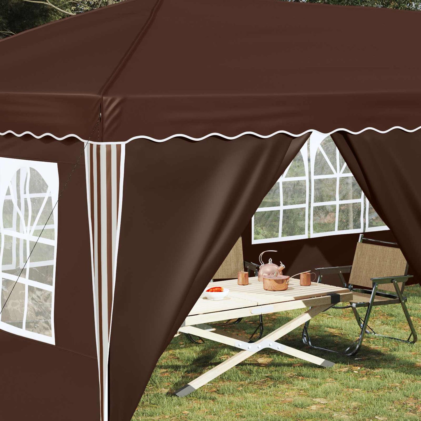 Tenda per feste a pop-up 575 x 288 x 245 cm Marrone | homemem39