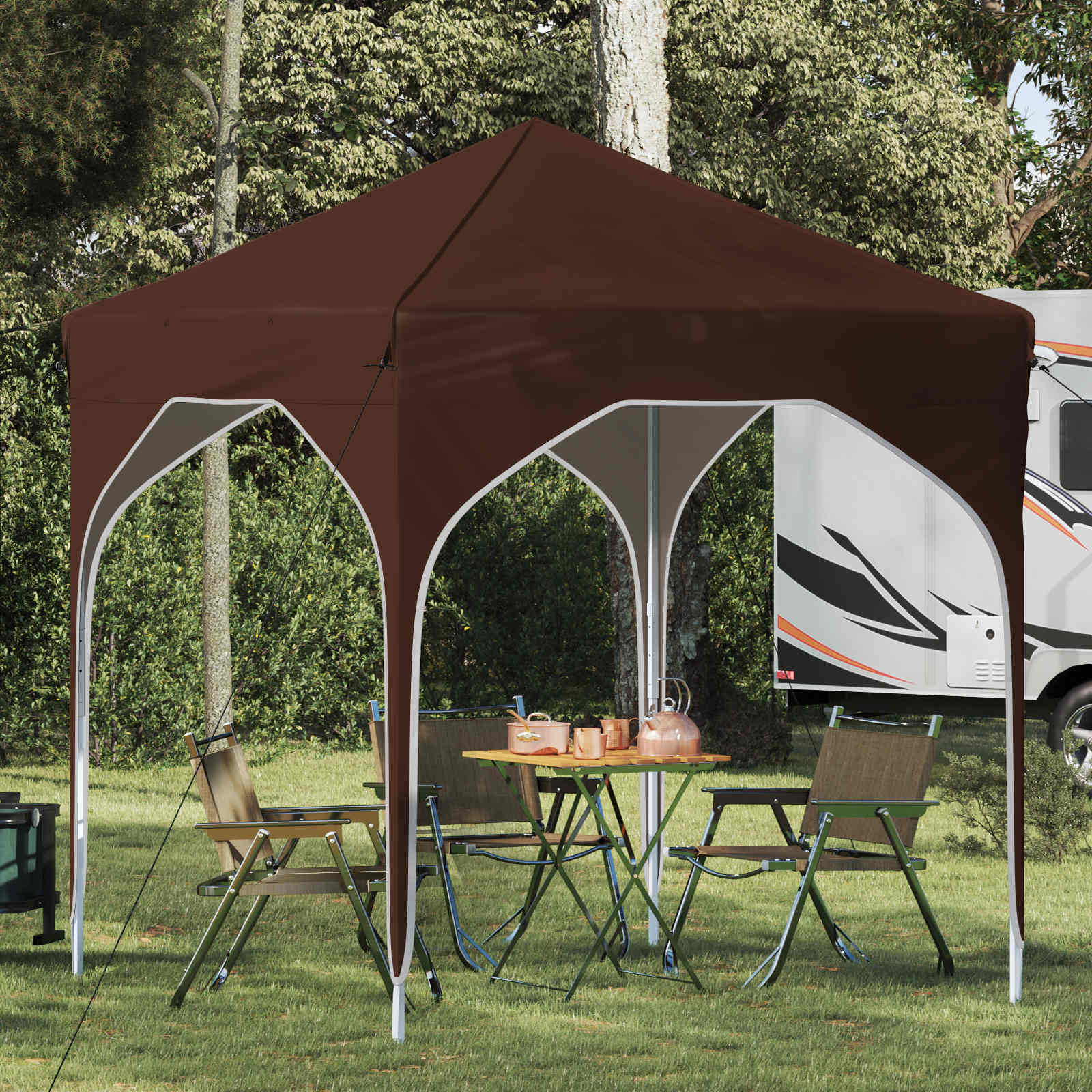Tenda per feste a pop-up 194 x 194 x 245 cm Marrone | homemem39