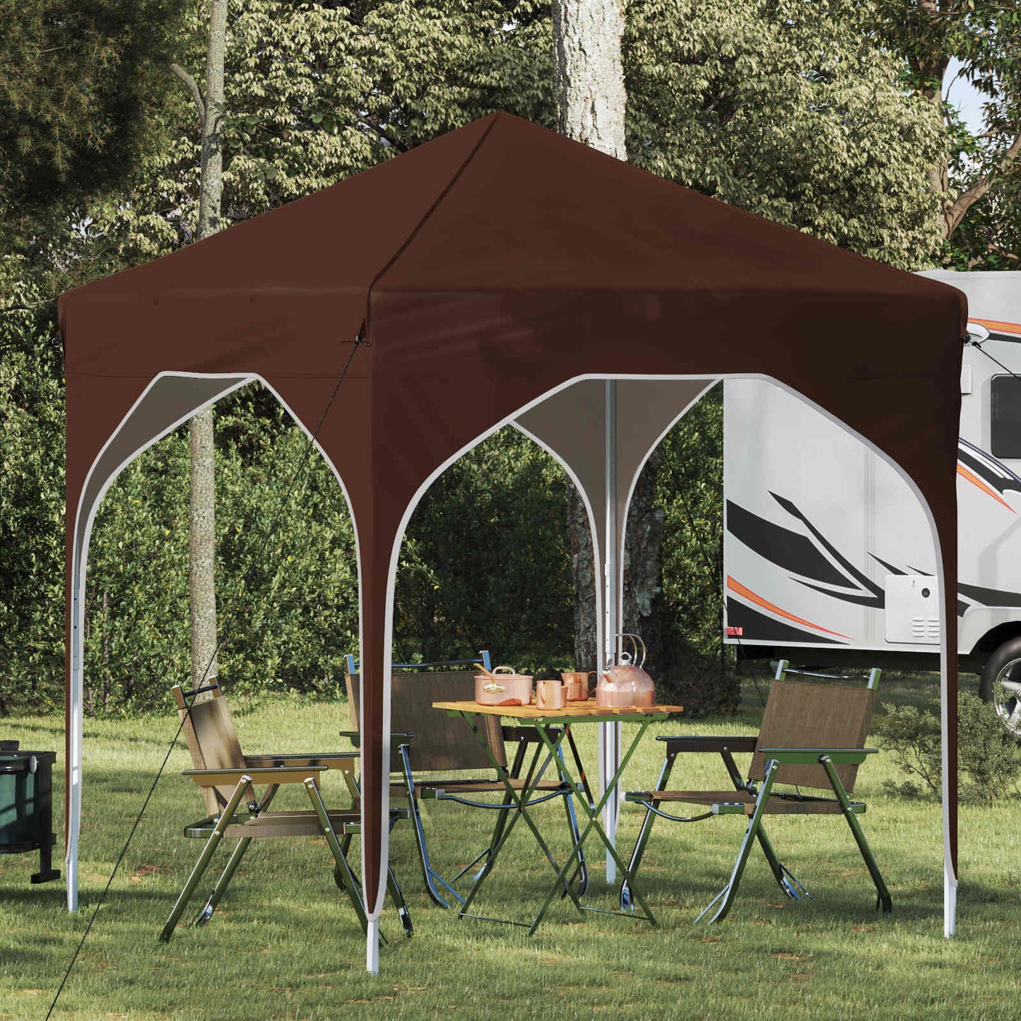 Tenda per feste a pop-up 194 x 194 x 245 cm Marrone