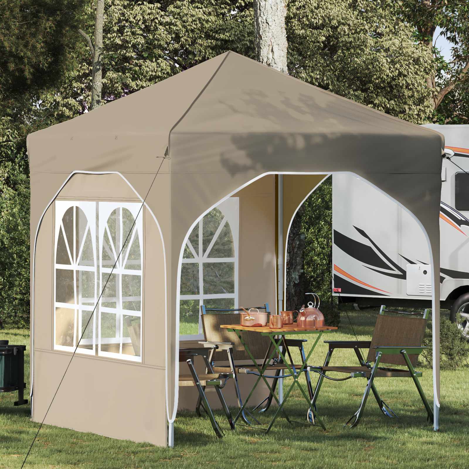 Tenda per feste a pop-up 192 x 192 x 245 cm Crema | homemem39