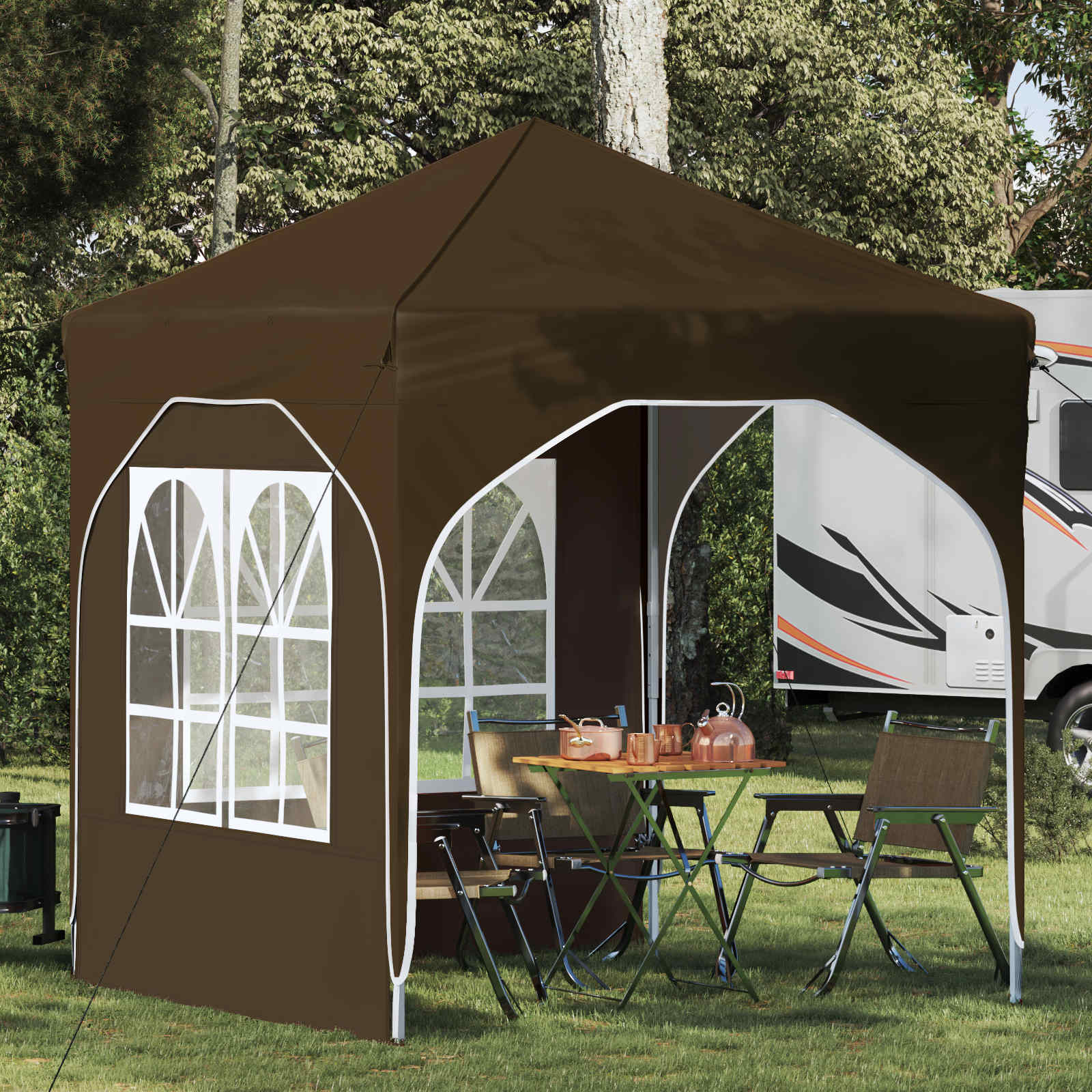 Tenda per feste a pop-up 192 x 192 x 245 cm Tortora | homemem39