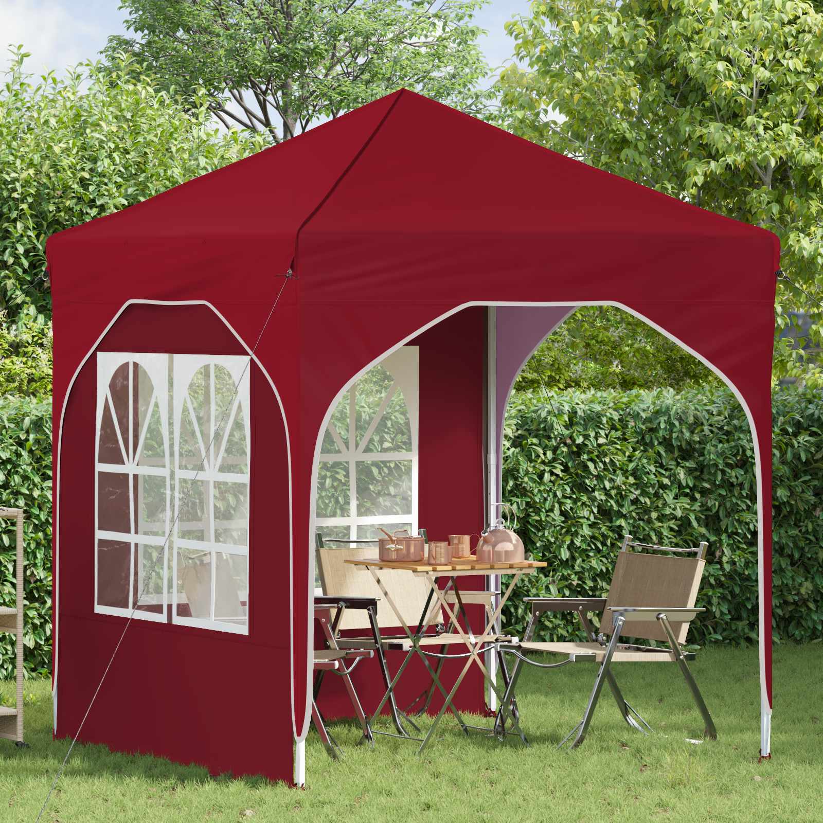 Tenda per feste a pop-up 192 x 192 x 245 cm Borgogna | homemem39