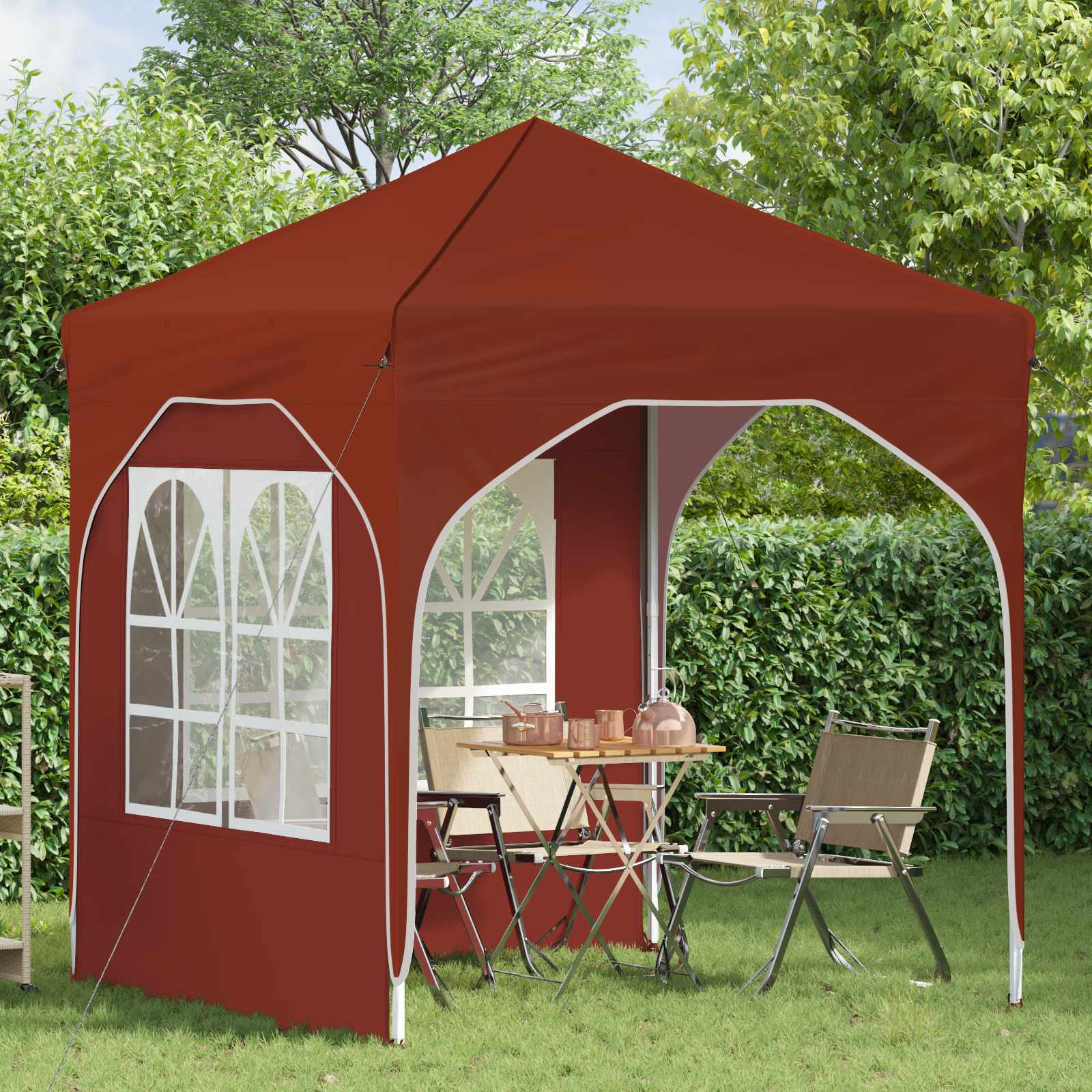 Tenda per feste a pop-up 192 x 192 x 245 cm Terracotta | homemem39