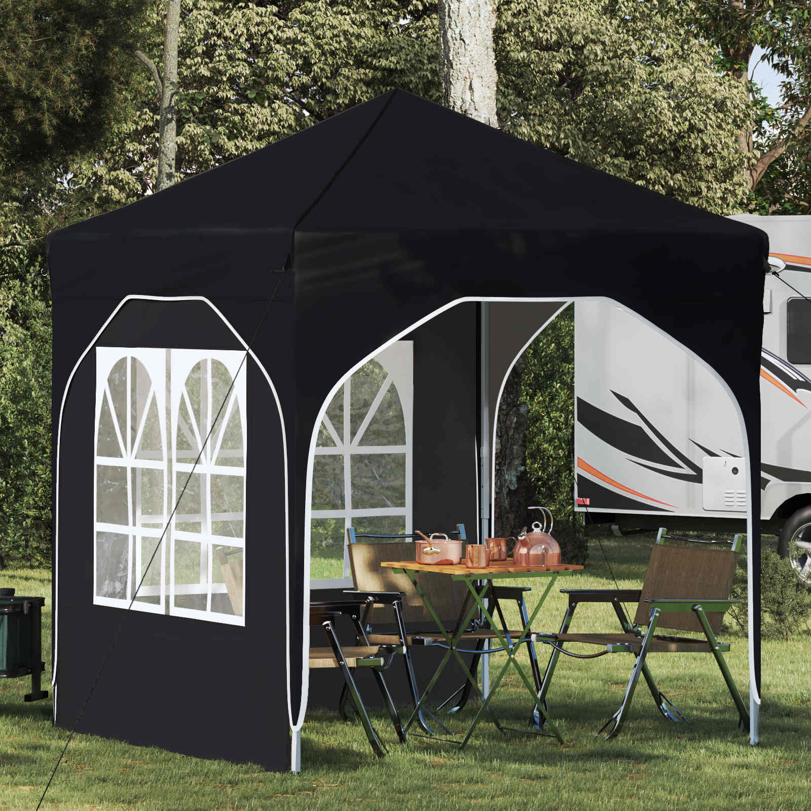Tenda per feste a pop-up 192 x 192 x 245 cm Nero | homemem39