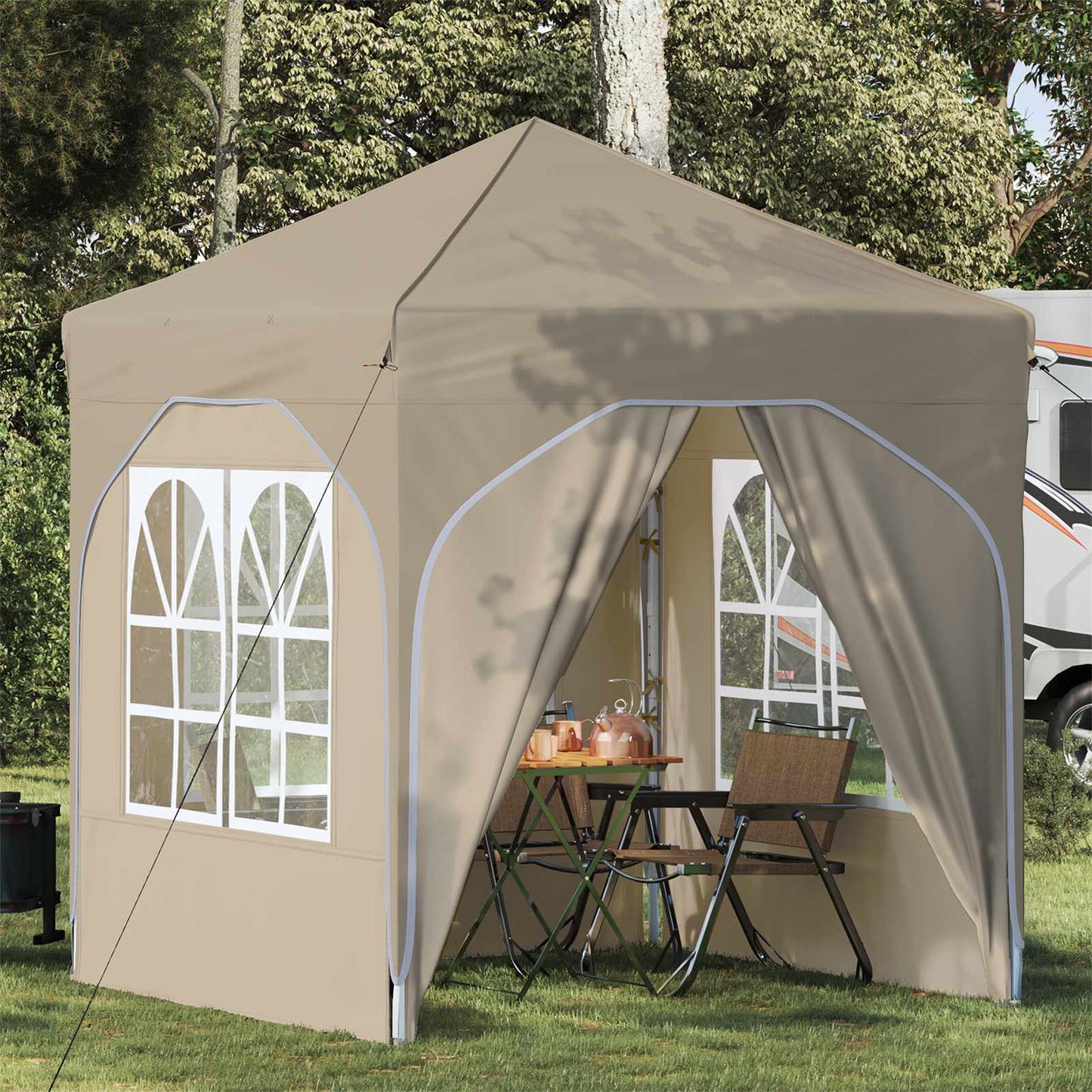 Tenda per feste a pop-up 192 x 192 x 245 cm Crema