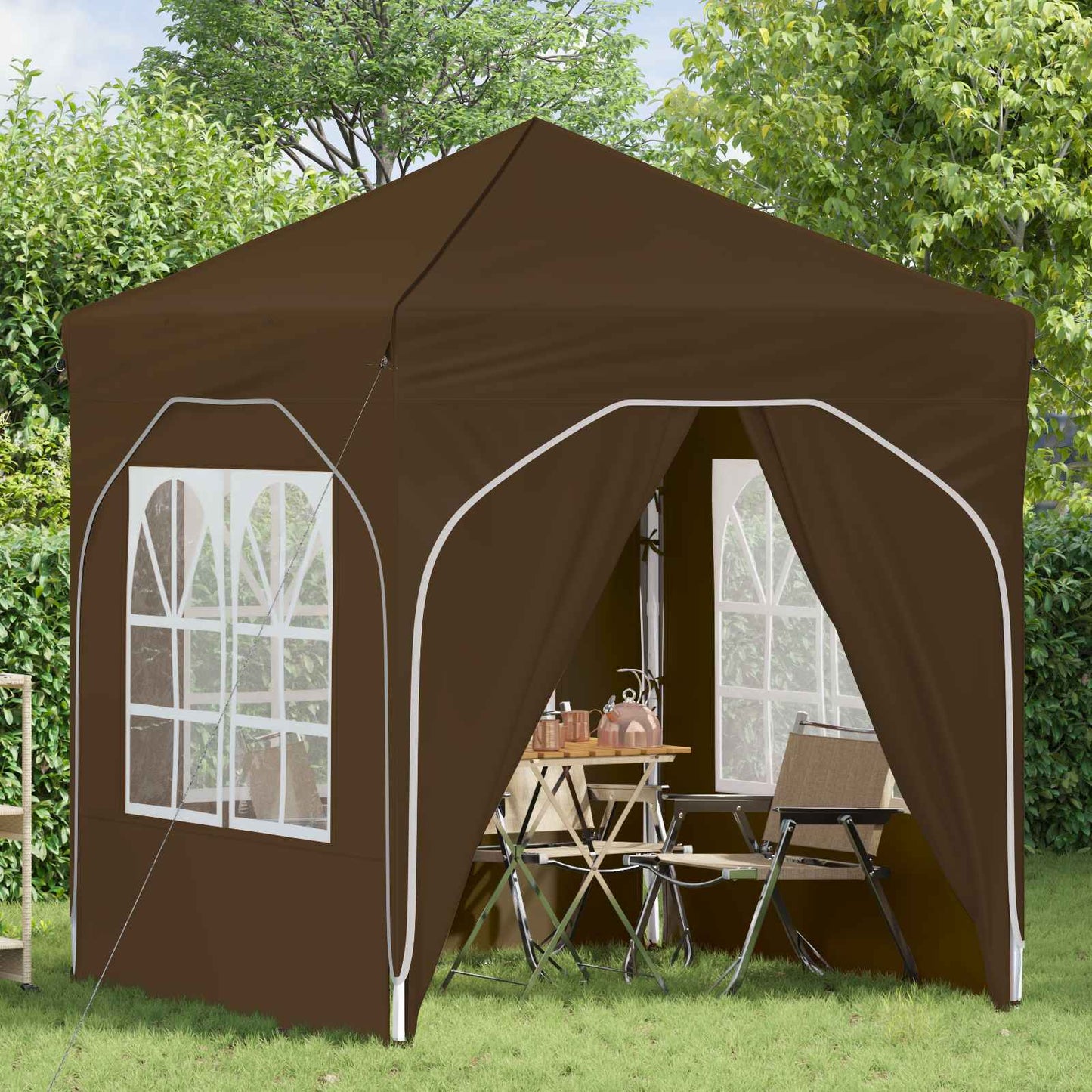 Tenda per feste a pop-up 192 x 192 x 245 cm Tortora | homemem39