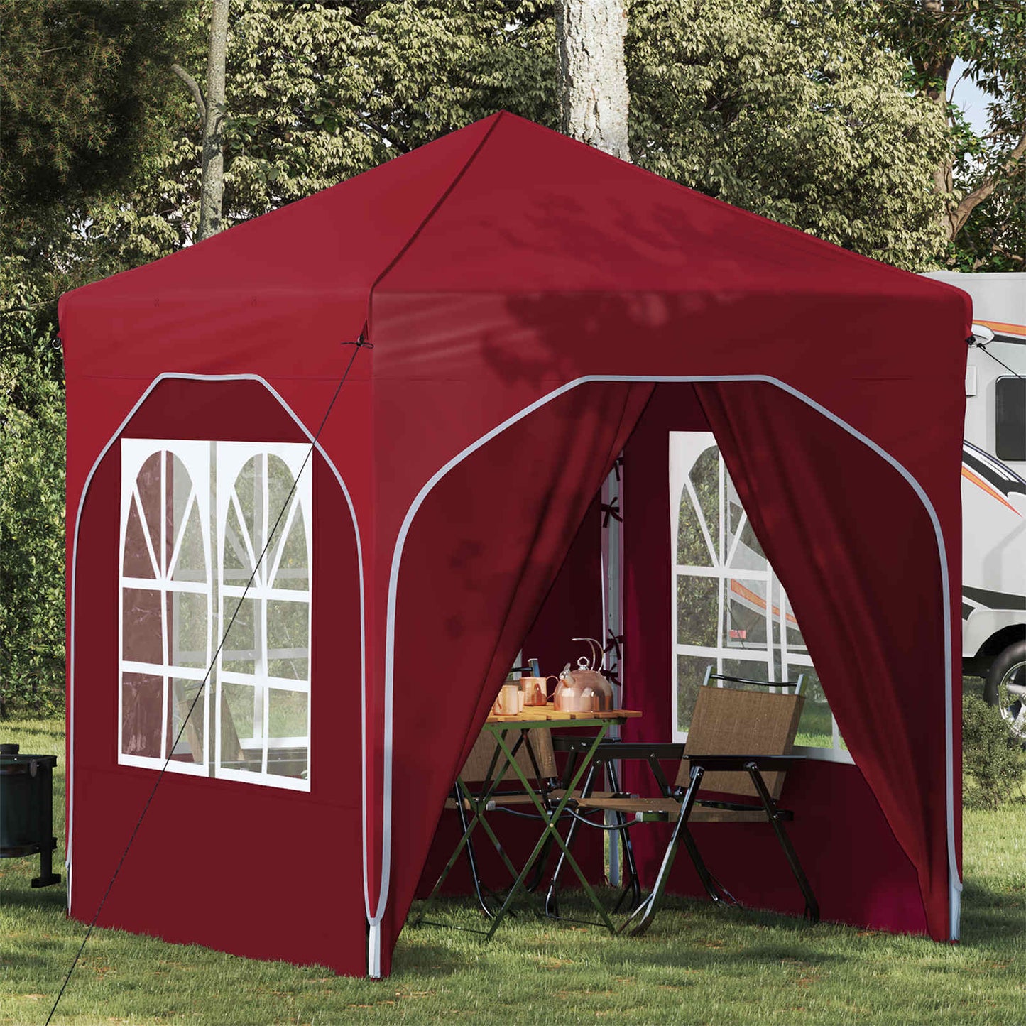 Tenda per feste a pop-up 192 x 192 x 245 cm Borgogna
