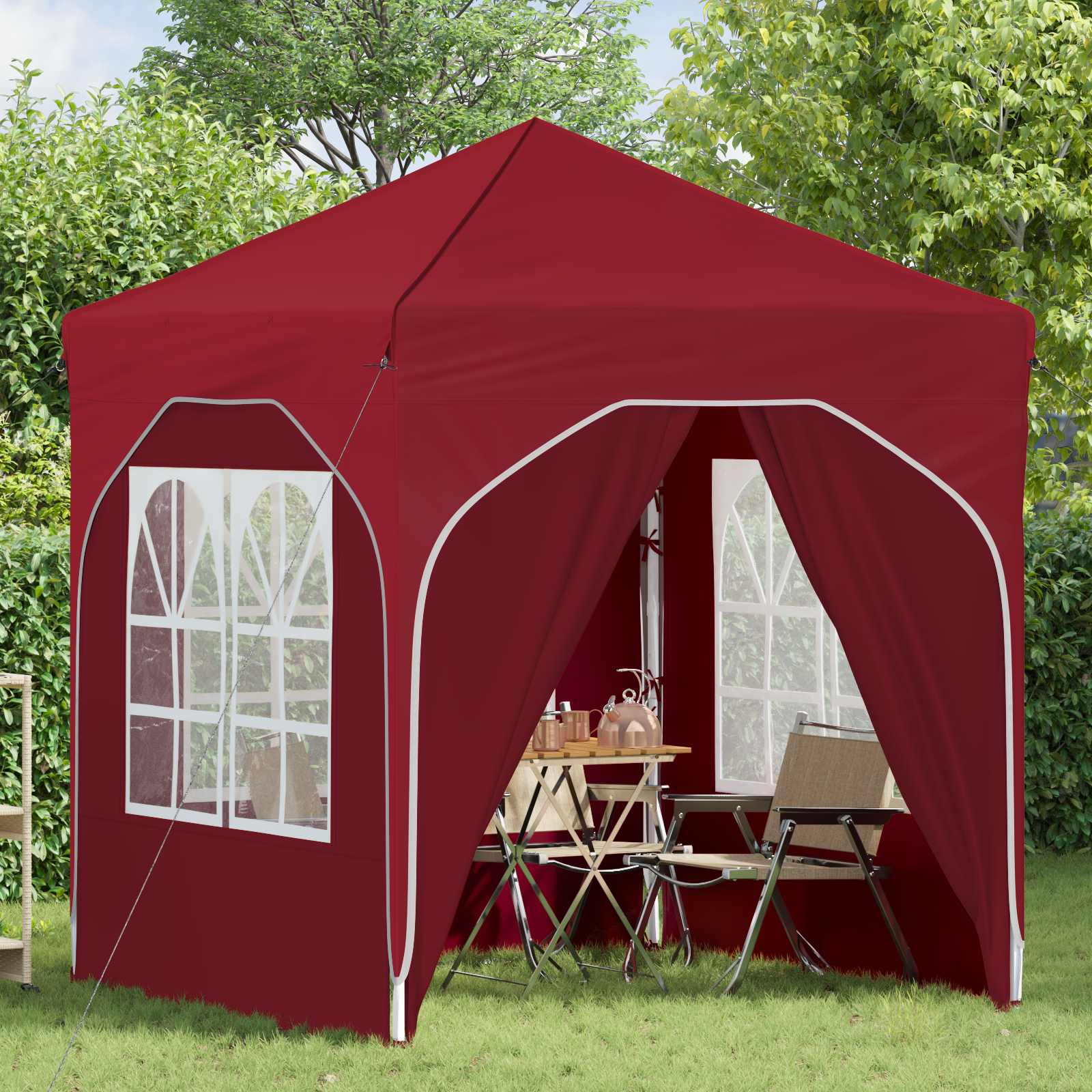 Tenda per feste a pop-up 192 x 192 x 245 cm Borgogna | homemem39