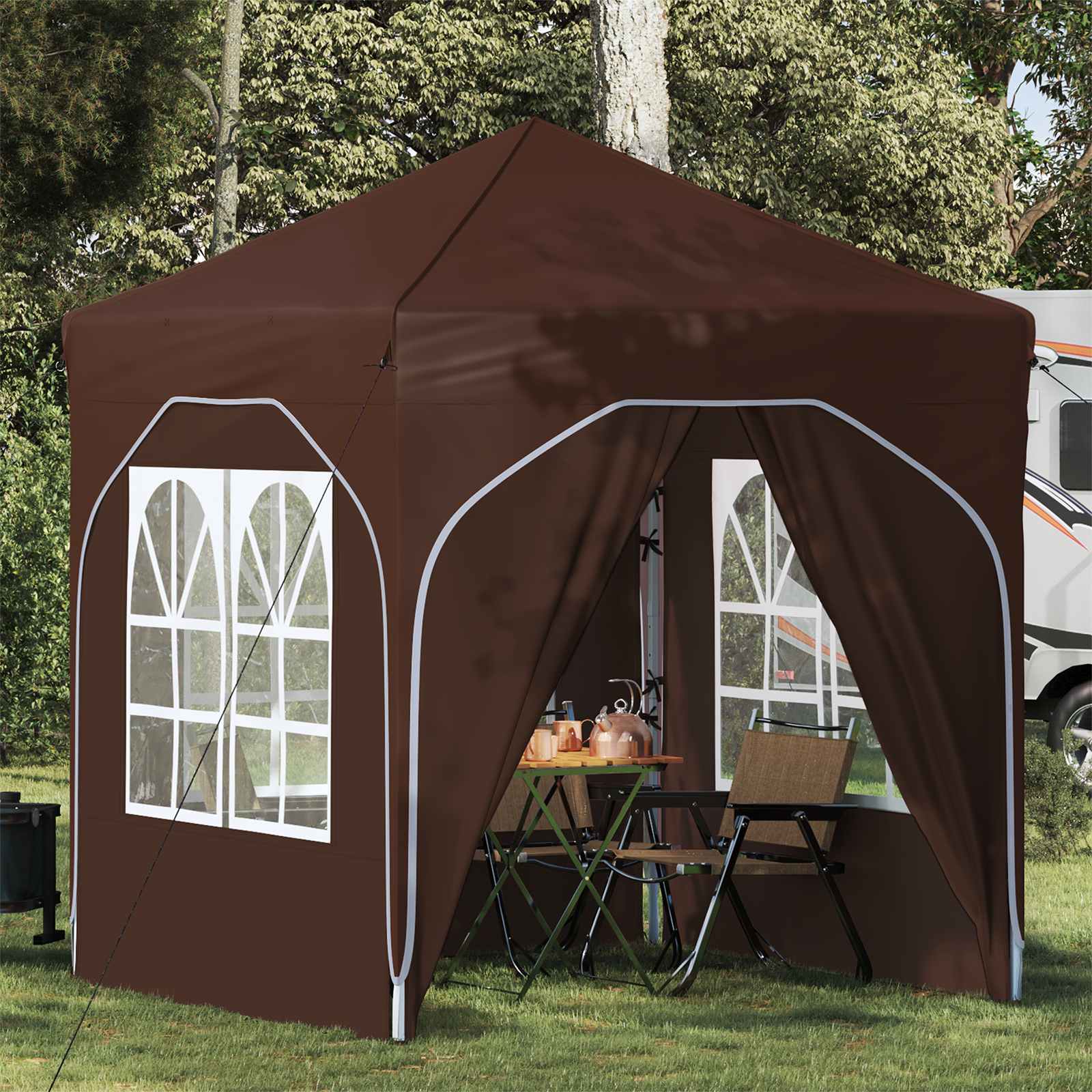 Tenda per feste a pop-up 192 x 192 x 245 cm Marrone | homemem39