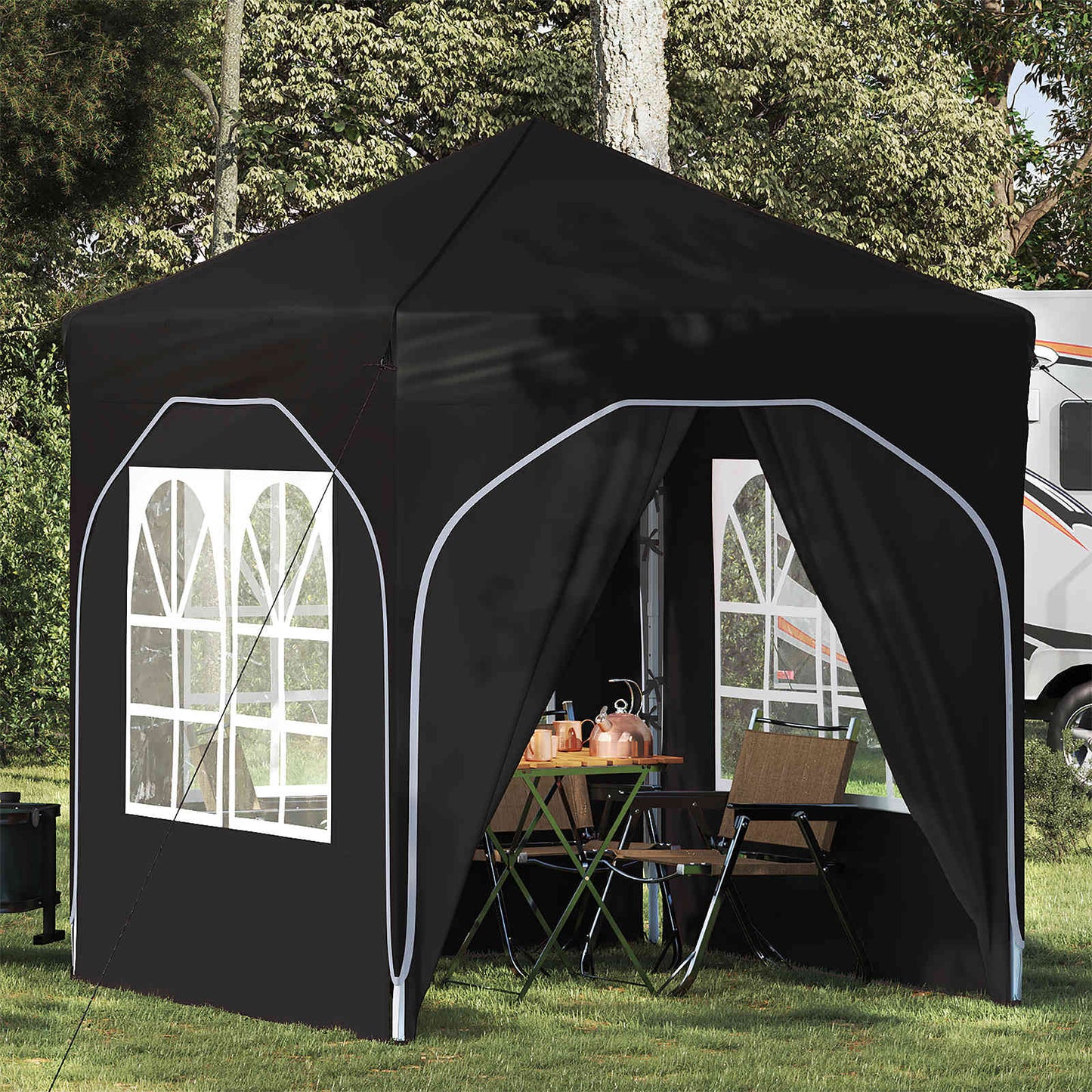 Tenda per feste a pop-up 192 x 192 x 245 cm Nero | homemem39