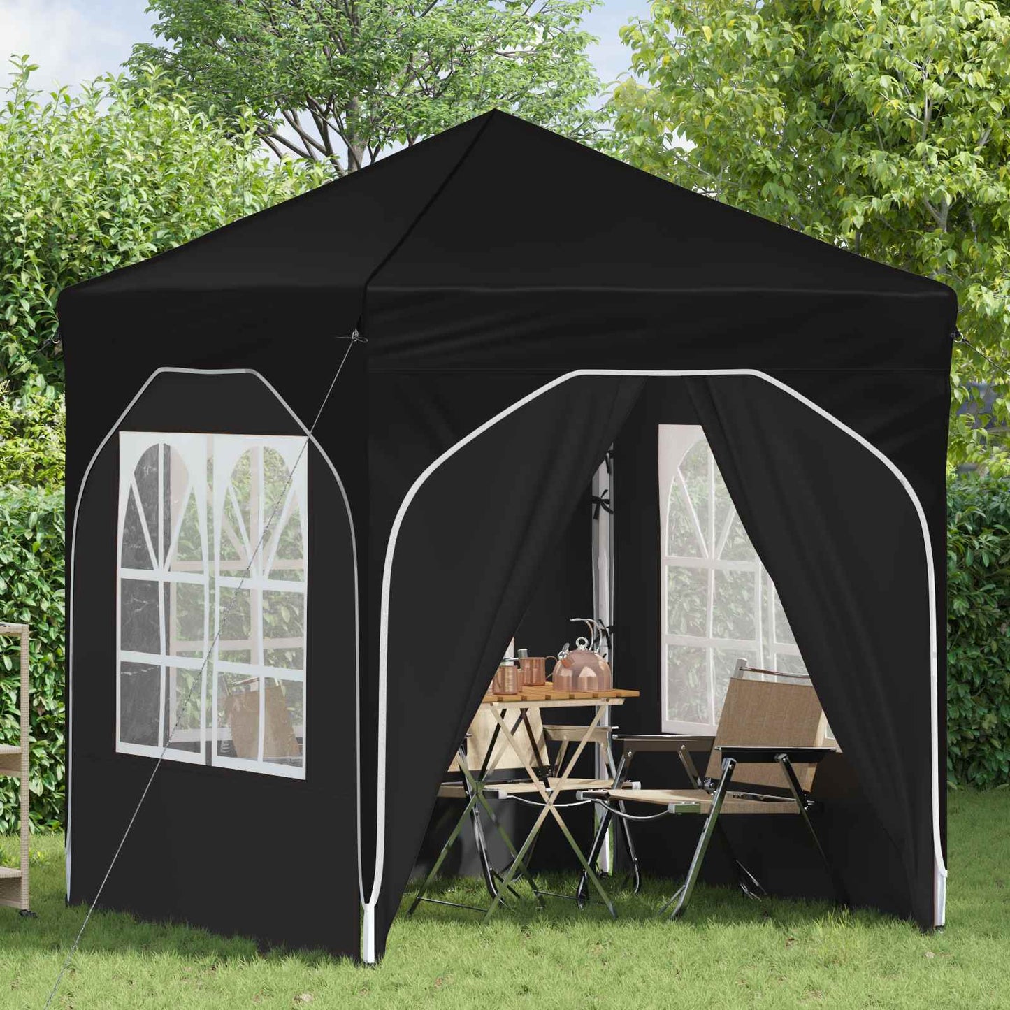 Tenda per feste a pop-up 192 x 192 x 245 cm Nero | homemem39