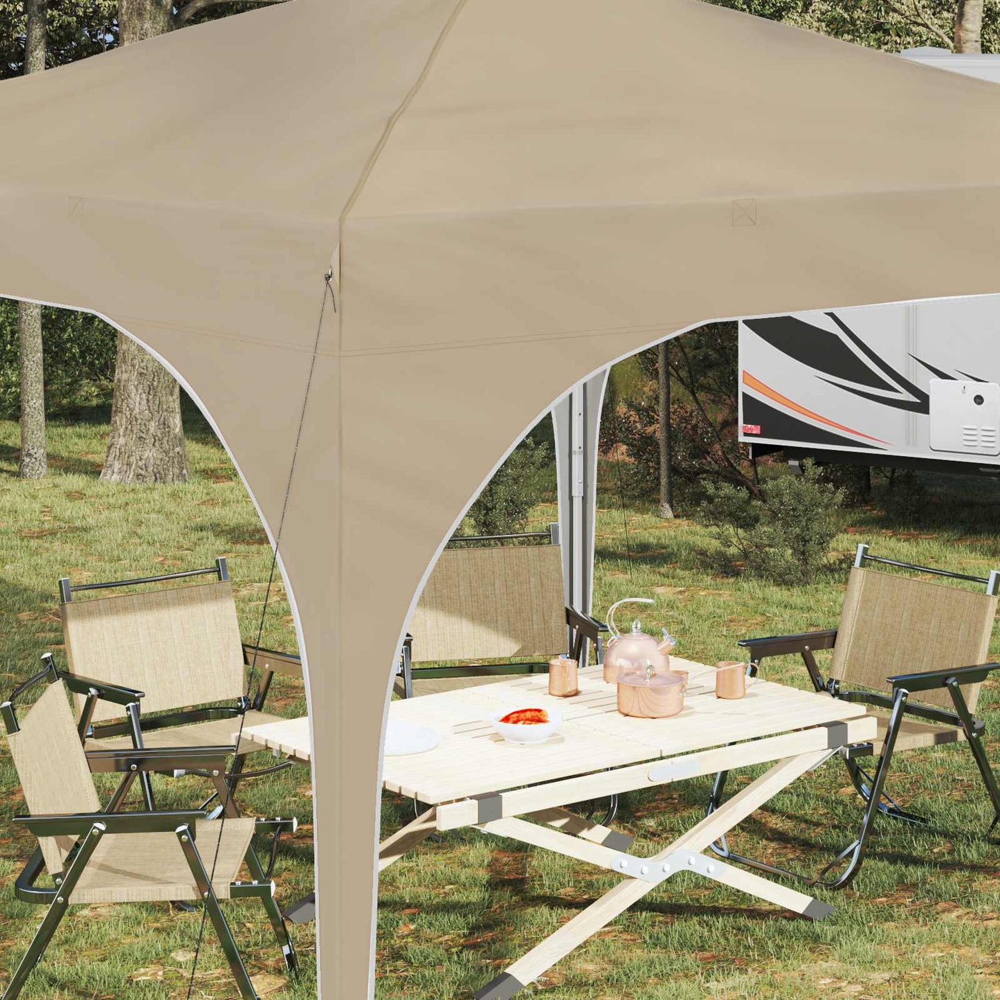Tenda per feste a pop-up 290 x 290 x 245 cm Crema | homemem39