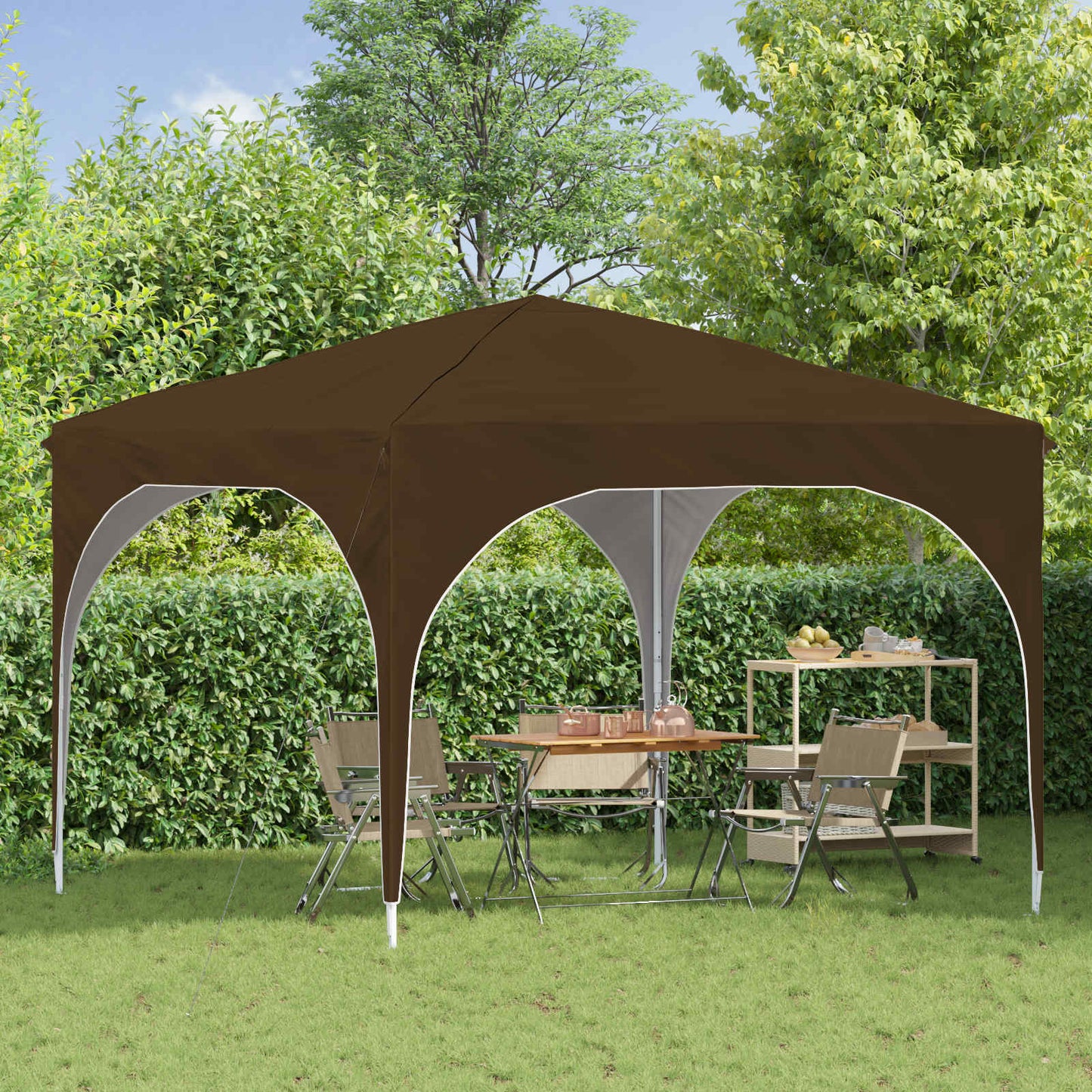 Tenda per feste a pop-up 290 x 290 x 245 cm Tortora | homemem39