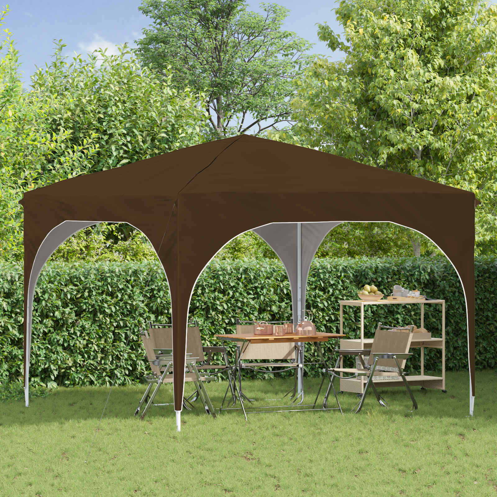 Tenda per feste a pop-up 290 x 290 x 245 cm Tortora | homemem39