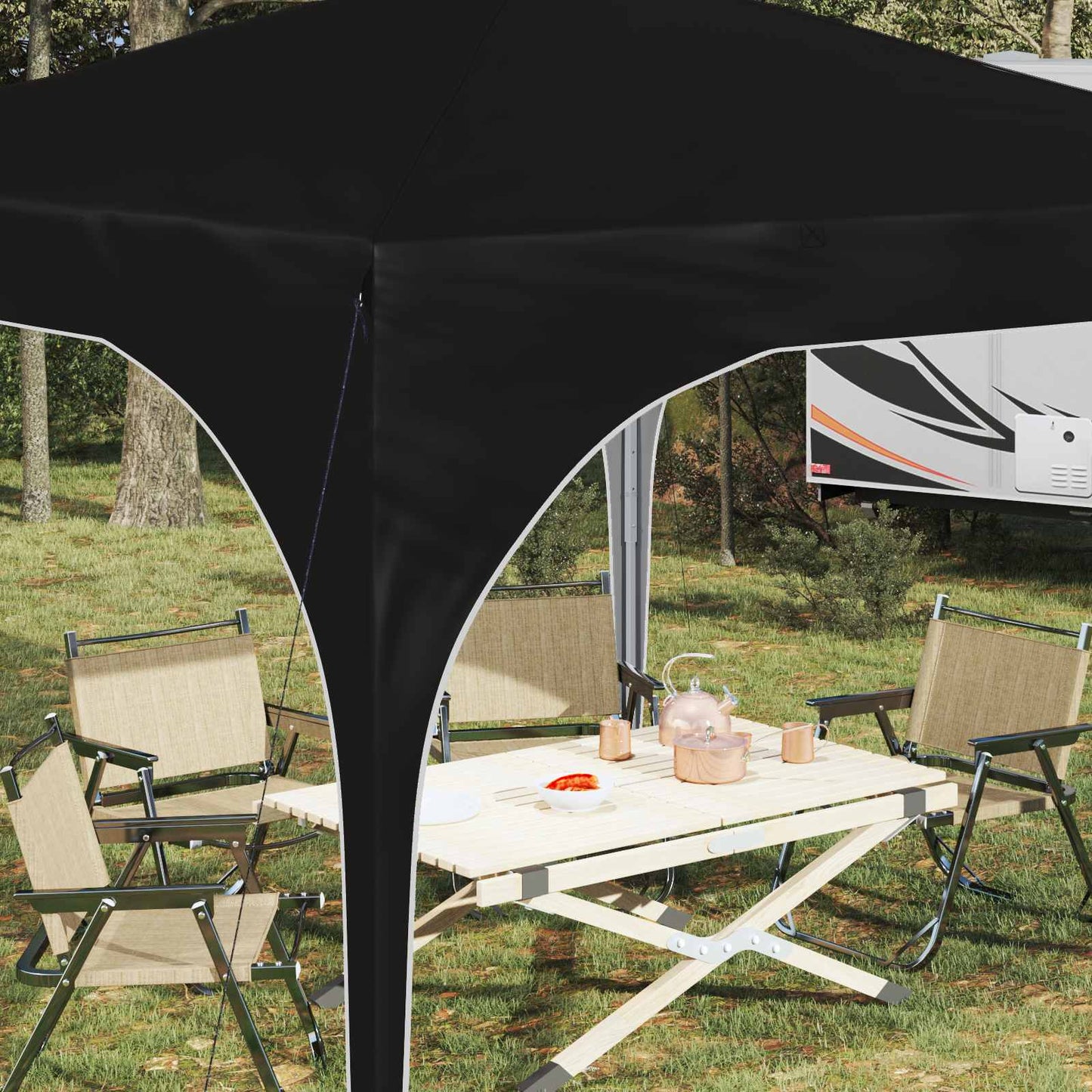 Tenda per feste a pop-up 290 x 290 x 245 cm Nero