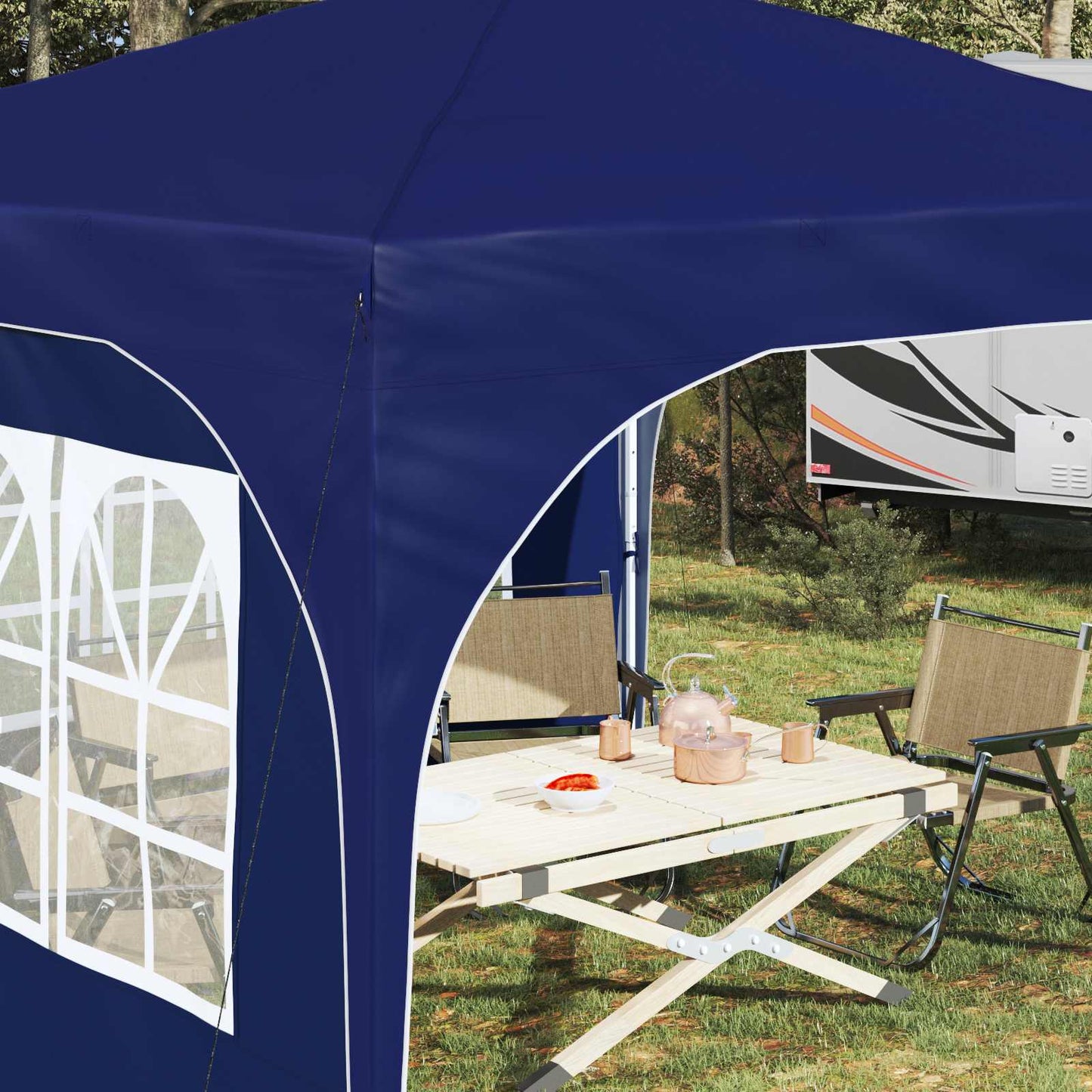 Tenda per feste a pop-up 290 x 290 x 245 cm Blu