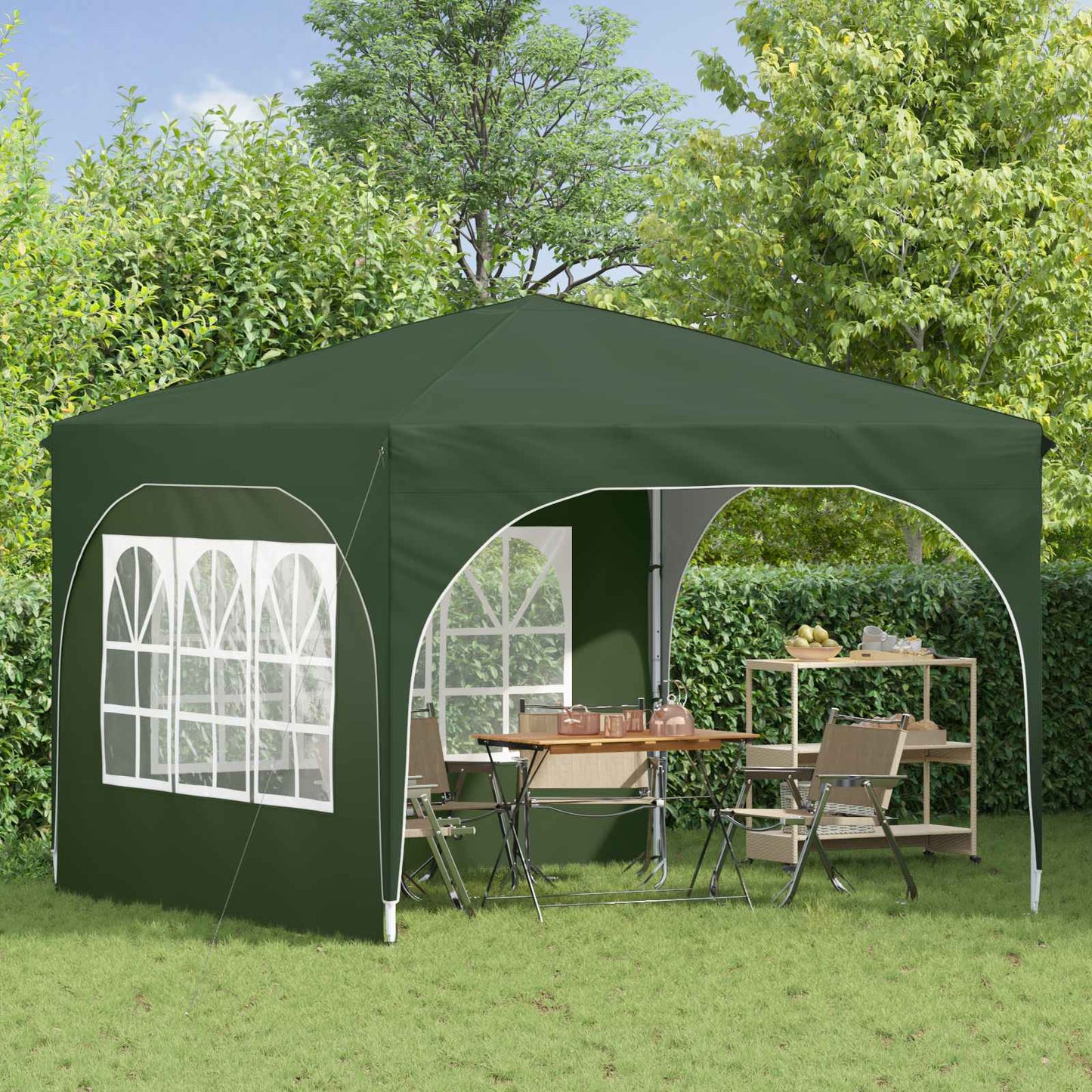 Tenda per feste a pop-up 290 x 290 x 245 cm Verde | homemem39