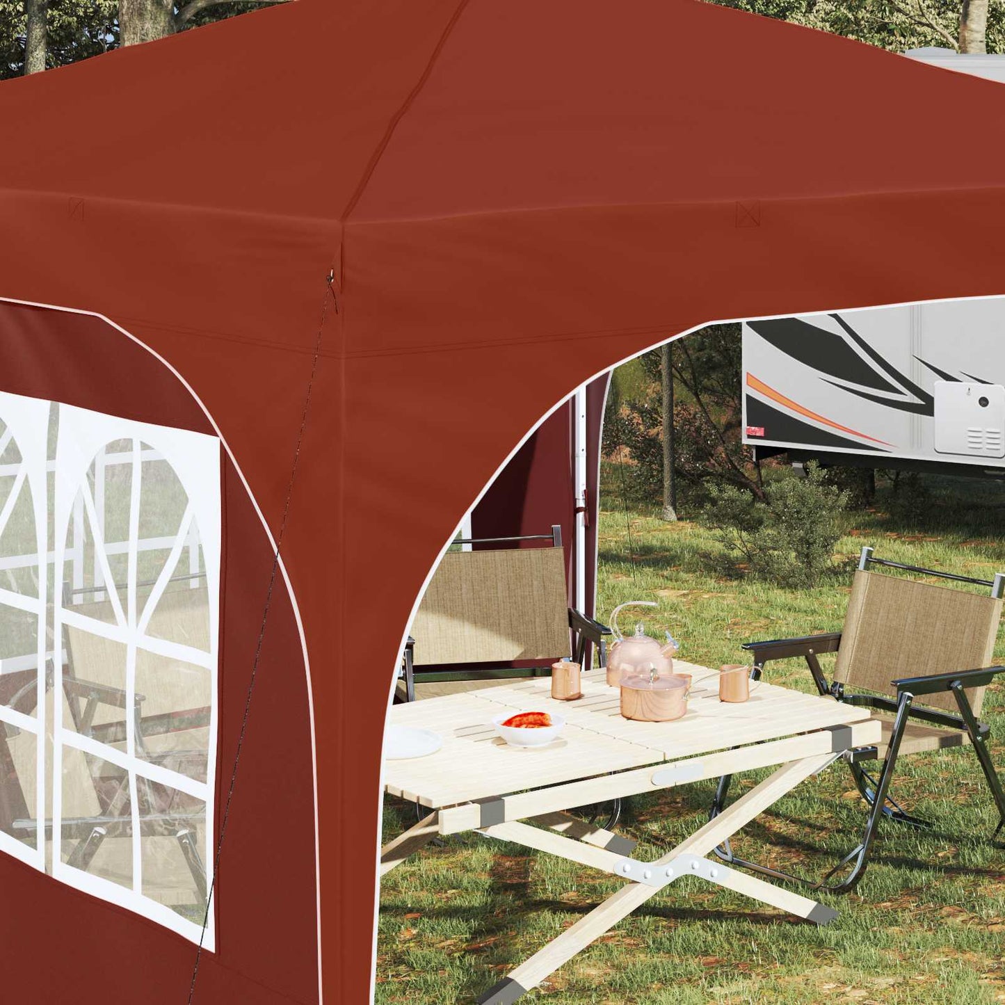 Tenda per feste a pop-up 290 x 290 x 245 cm Terracotta | homemem39