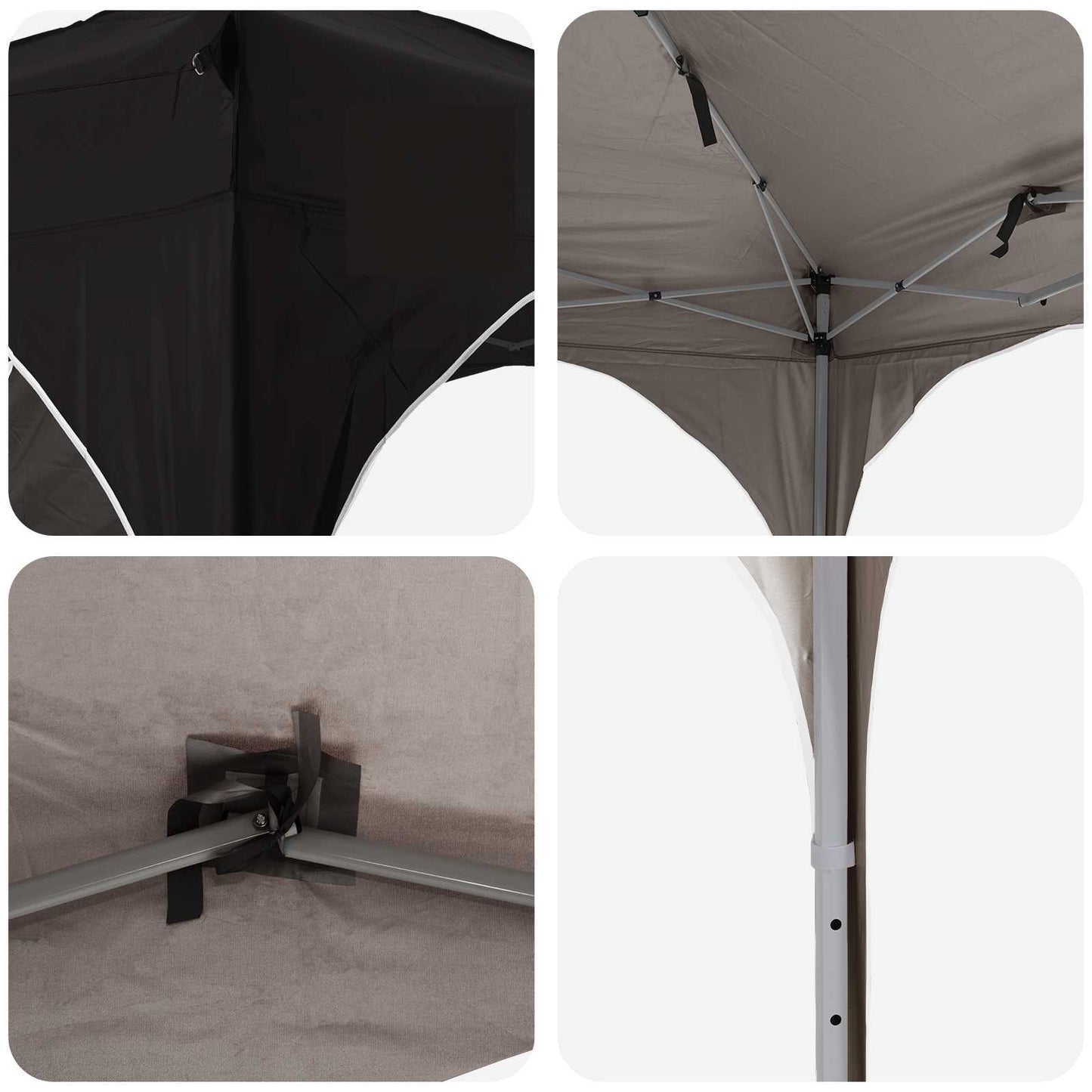 Tenda per feste a pop-up 290 x 290 x 245 cm Nero