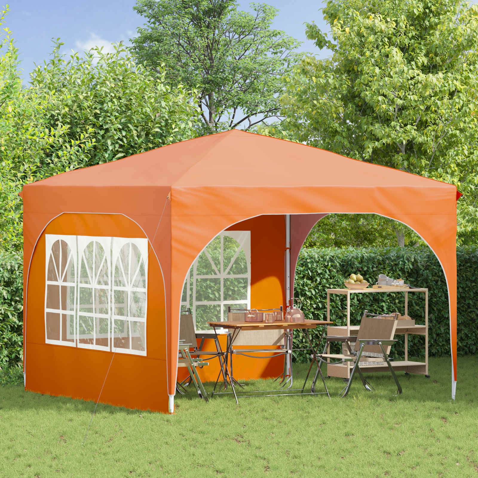 Tenda per feste a pop-up 290 x 290 x 245 cm Arancione | homemem39
