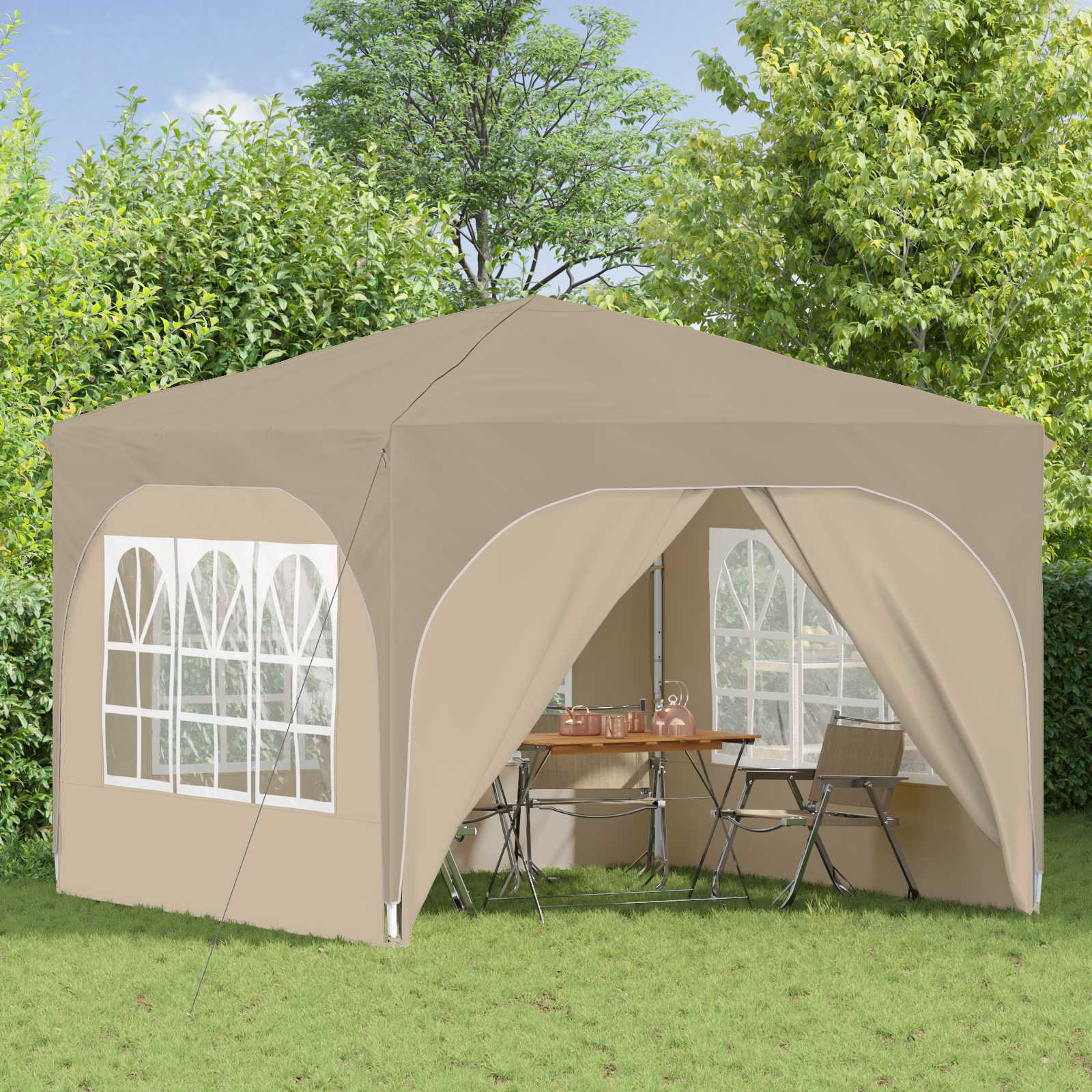 Tenda per feste a pop-up 290 x 290 x 245 cm Crema | homemem39