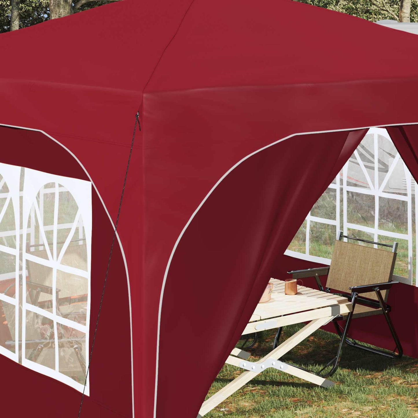 Tenda per feste a pop-up 290 x 290 x 245 cm Borgogna | homemem39