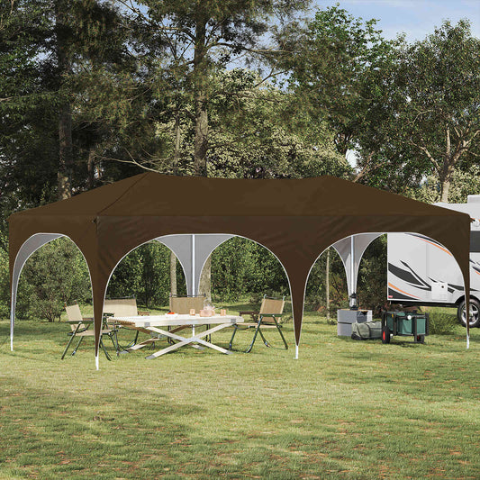 Tenda per feste a pop-up 575 x 288 x 245 cm Tortora