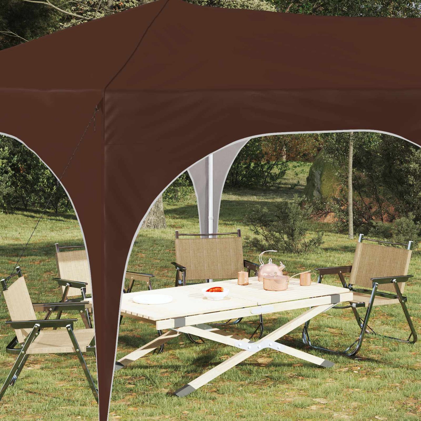 Tenda per feste a pop-up 575 x 288 x 245 cm Marrone