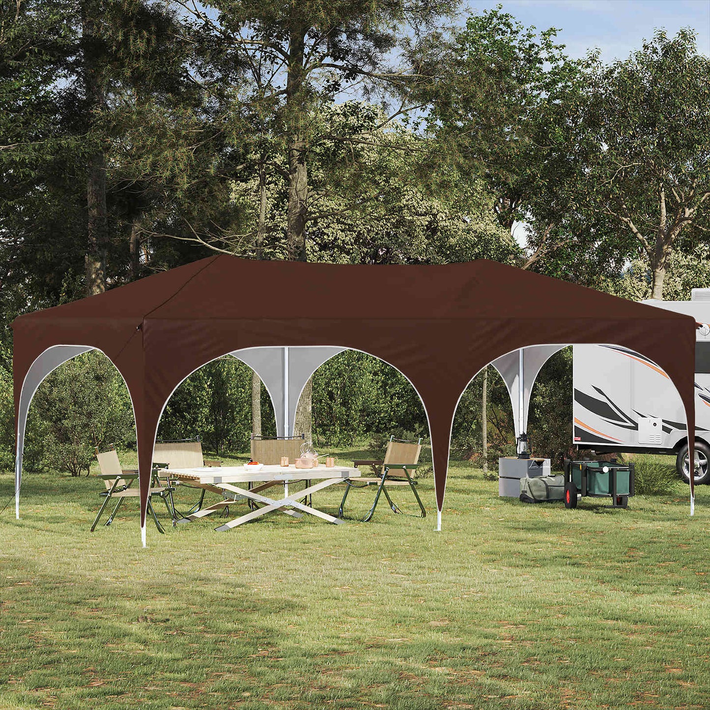 Tenda per feste a pop-up 575 x 288 x 245 cm Marrone