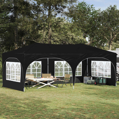 Tenda per feste a pop-up 575 x 288 x 245 cm Nero Tessuto Oxford