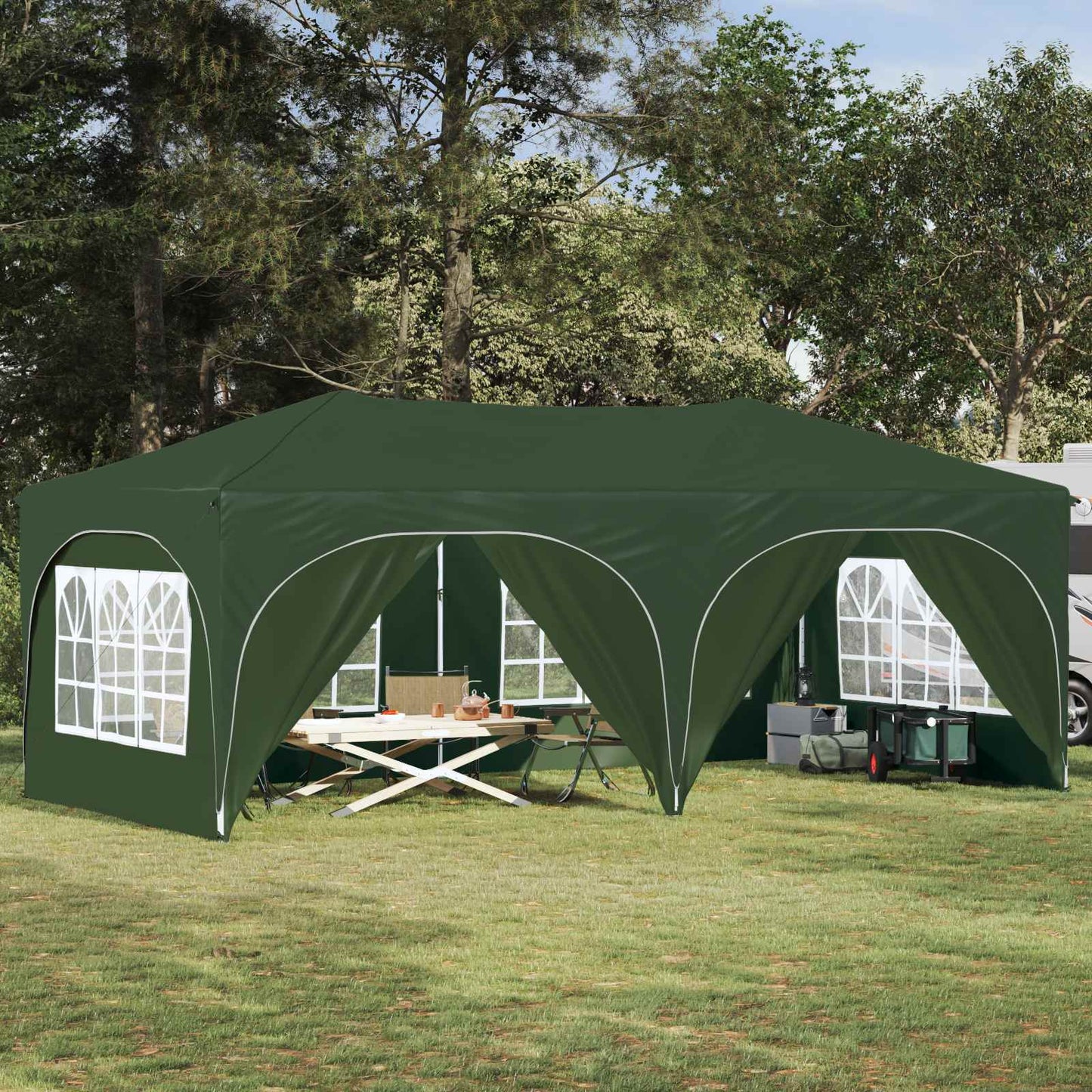 Tenda per feste a pop-up 575 x 288 x 245 cm Verde
