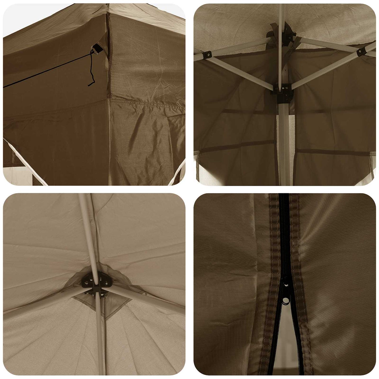 Tenda per feste a pop-up 575 x 288 x 245 cm Tortora