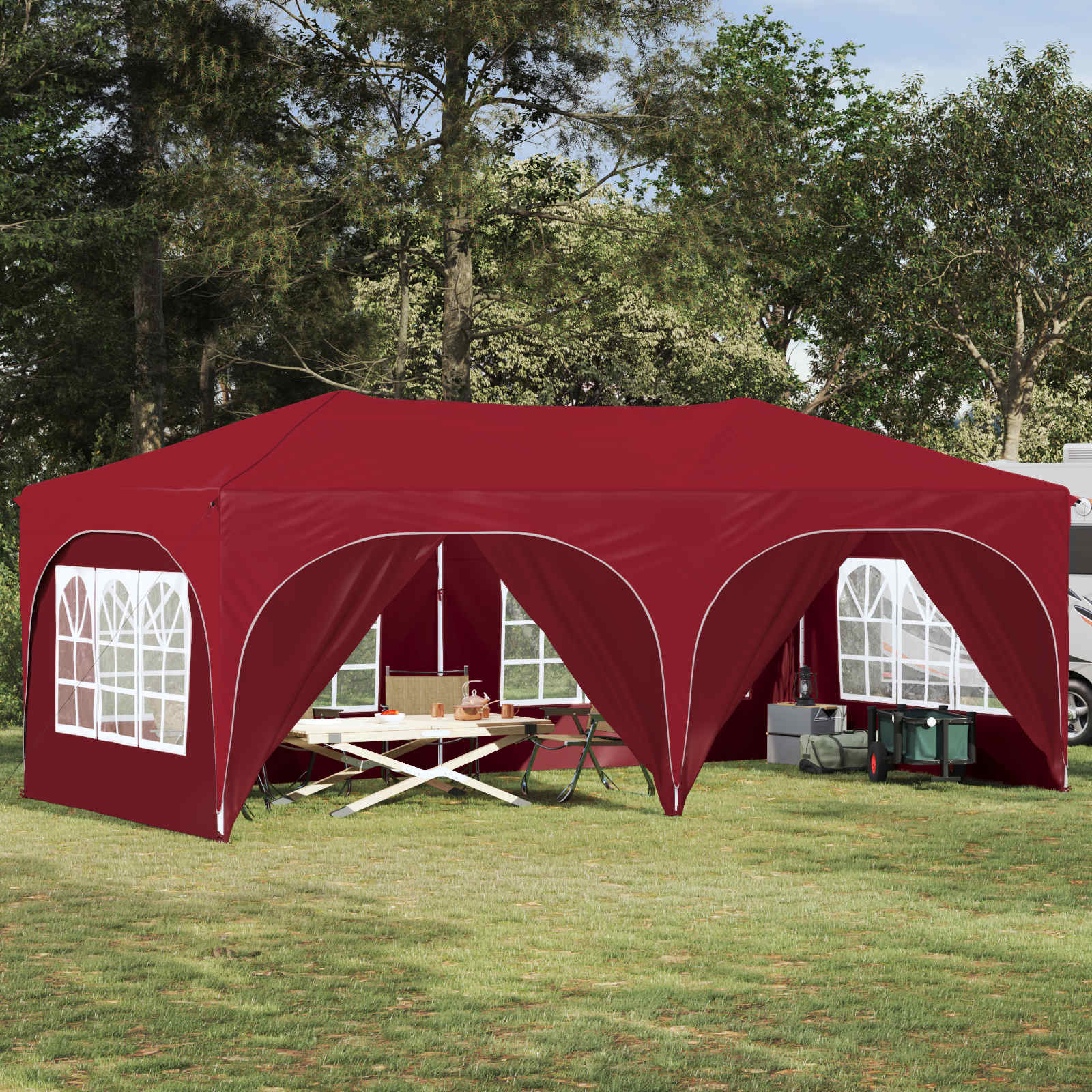 Tenda per feste a pop-up Borgogna 575 x 288 x 245 cm | homemem39