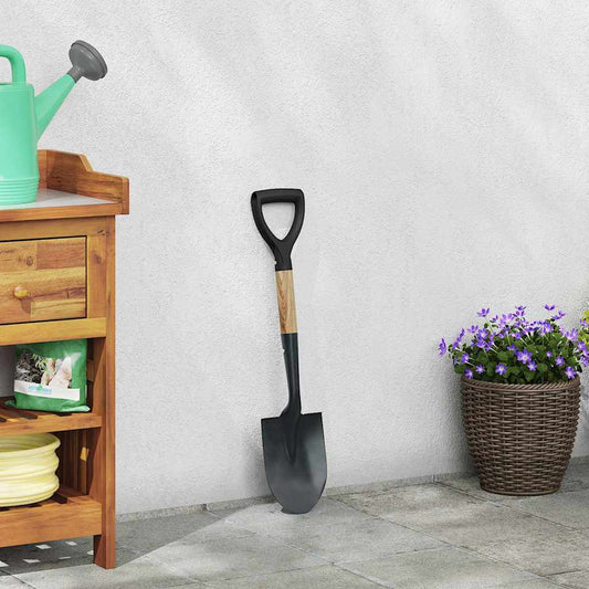 Pala Nero 68,5 cm Acciaio Rivestito e Legno Massiccio