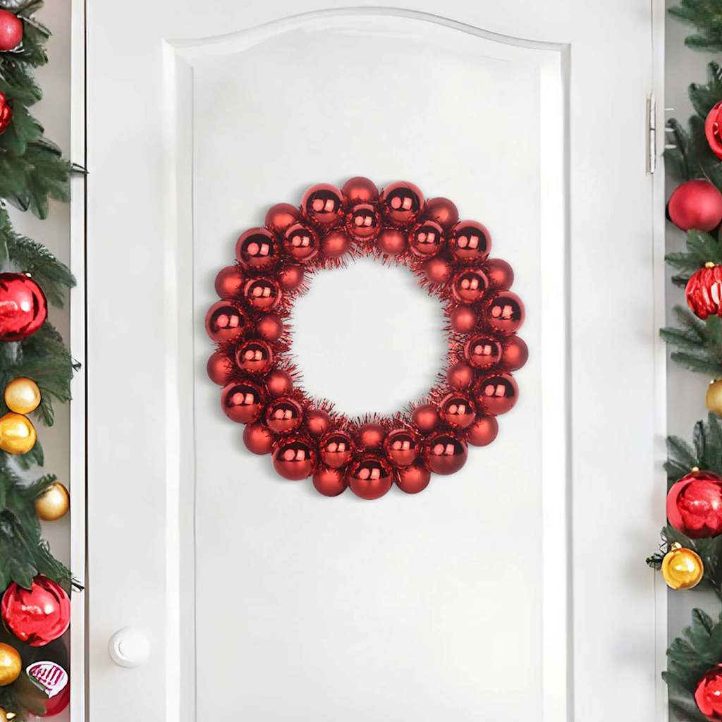 Corone di Palline di Natale 2 pcs Rosso 33 x 33 x 7 cm | homemem39