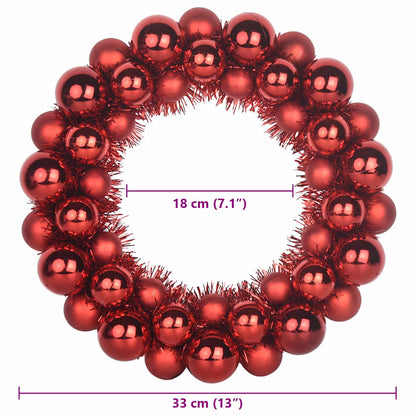 Corone di Palline di Natale 2 pcs Rosso 33 x 33 x 7 cm | homemem39