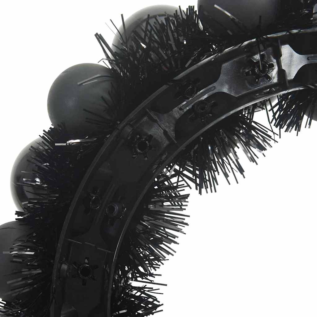 Corone di Palline di Natale 2 pcs Nero 33 x 33 x 7 cm | homemem39